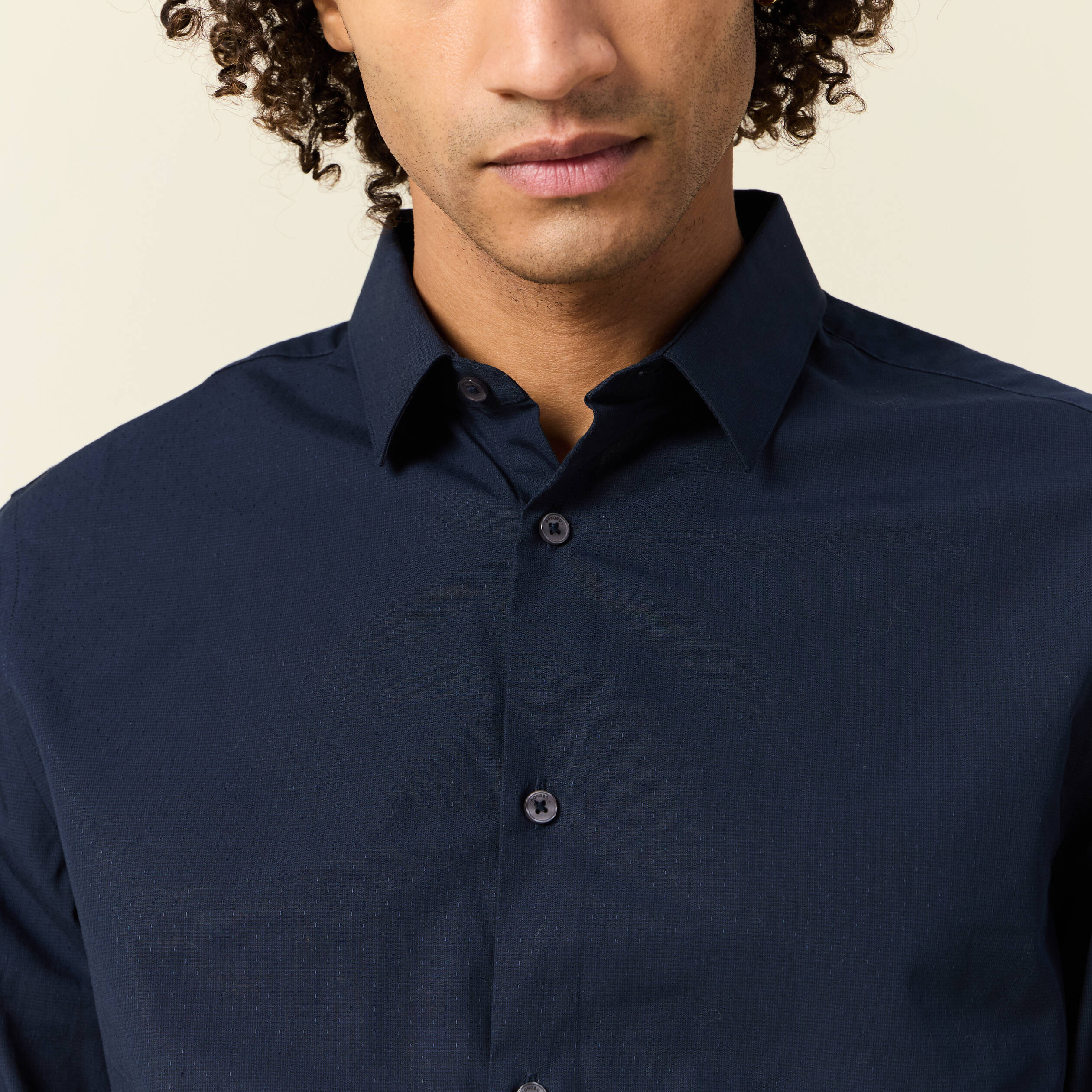 Chemise manches longues bleu marine homme