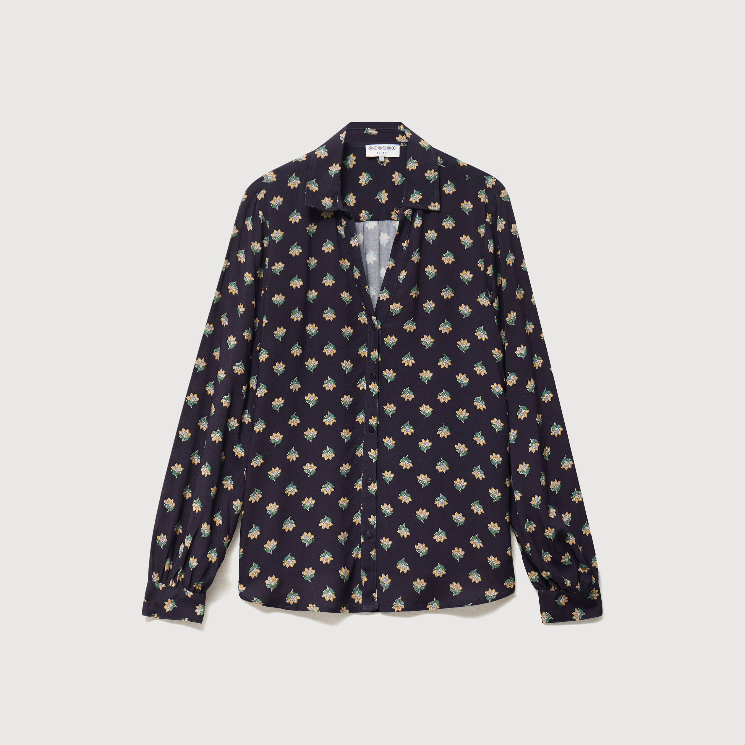 Blouse manches longues bleu marine femme