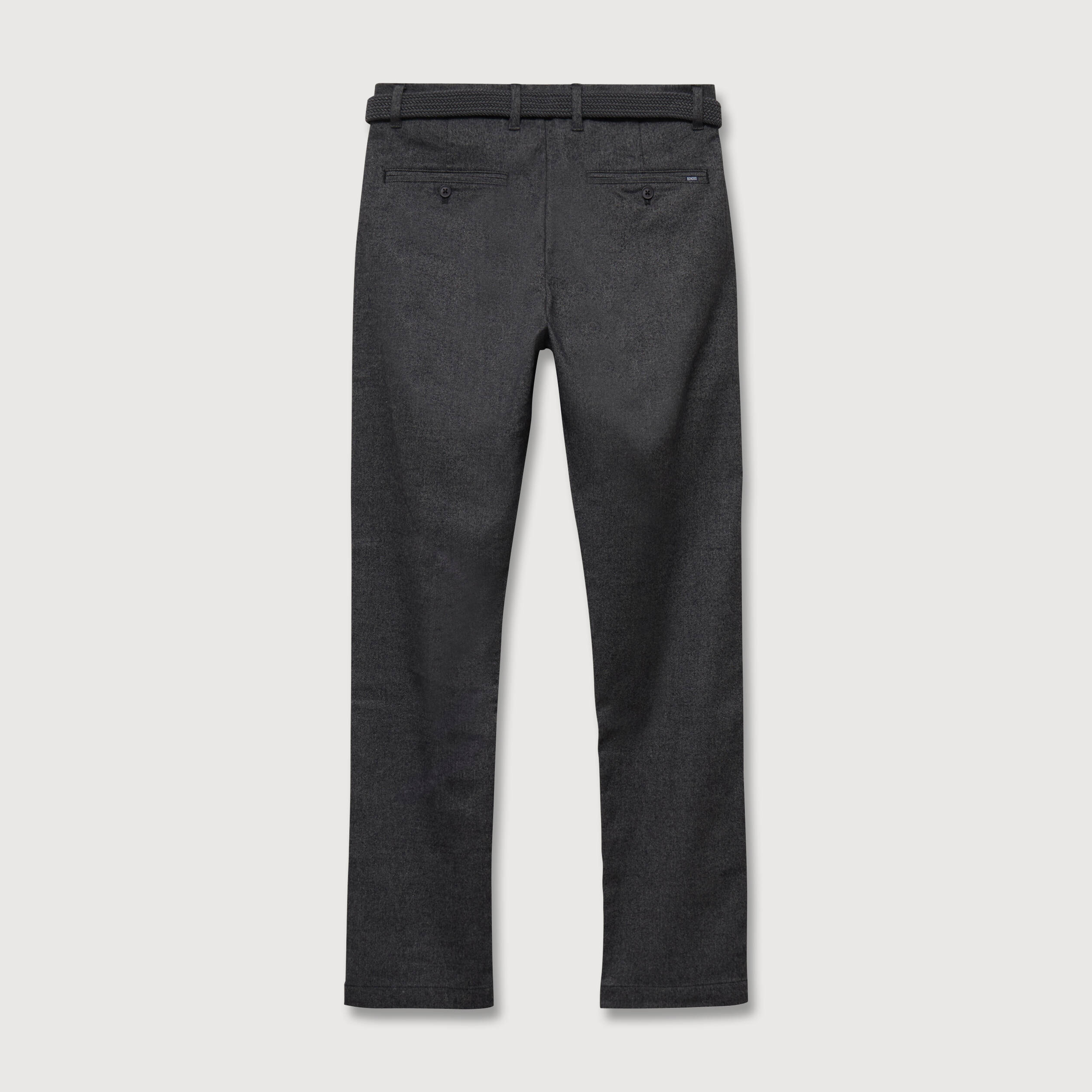 Pantalon chino avec ceinture gris fonc&eacute; homme
