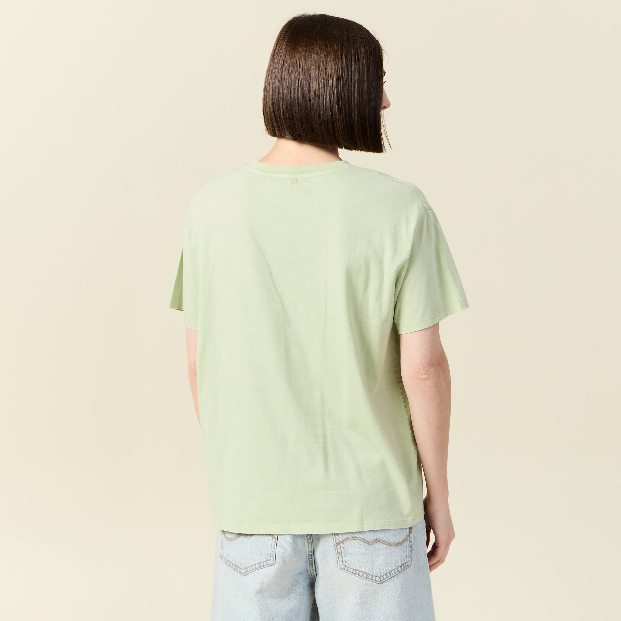 t shirt oversize en coton vert clair femme T-shirt oversize en coton vert clair femme