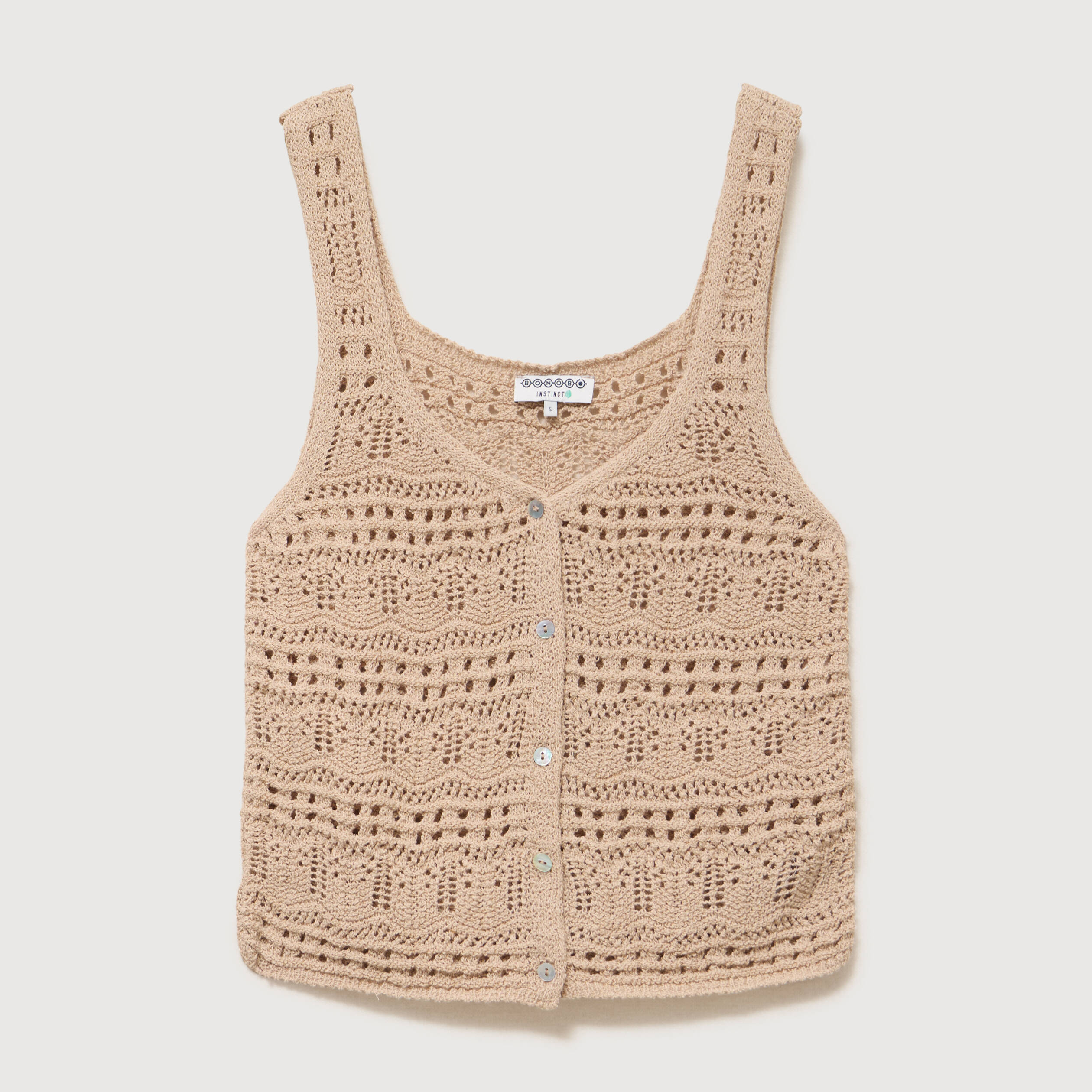 D&eacute;bardeur d&eacute;collet&eacute; bretelles creme femme