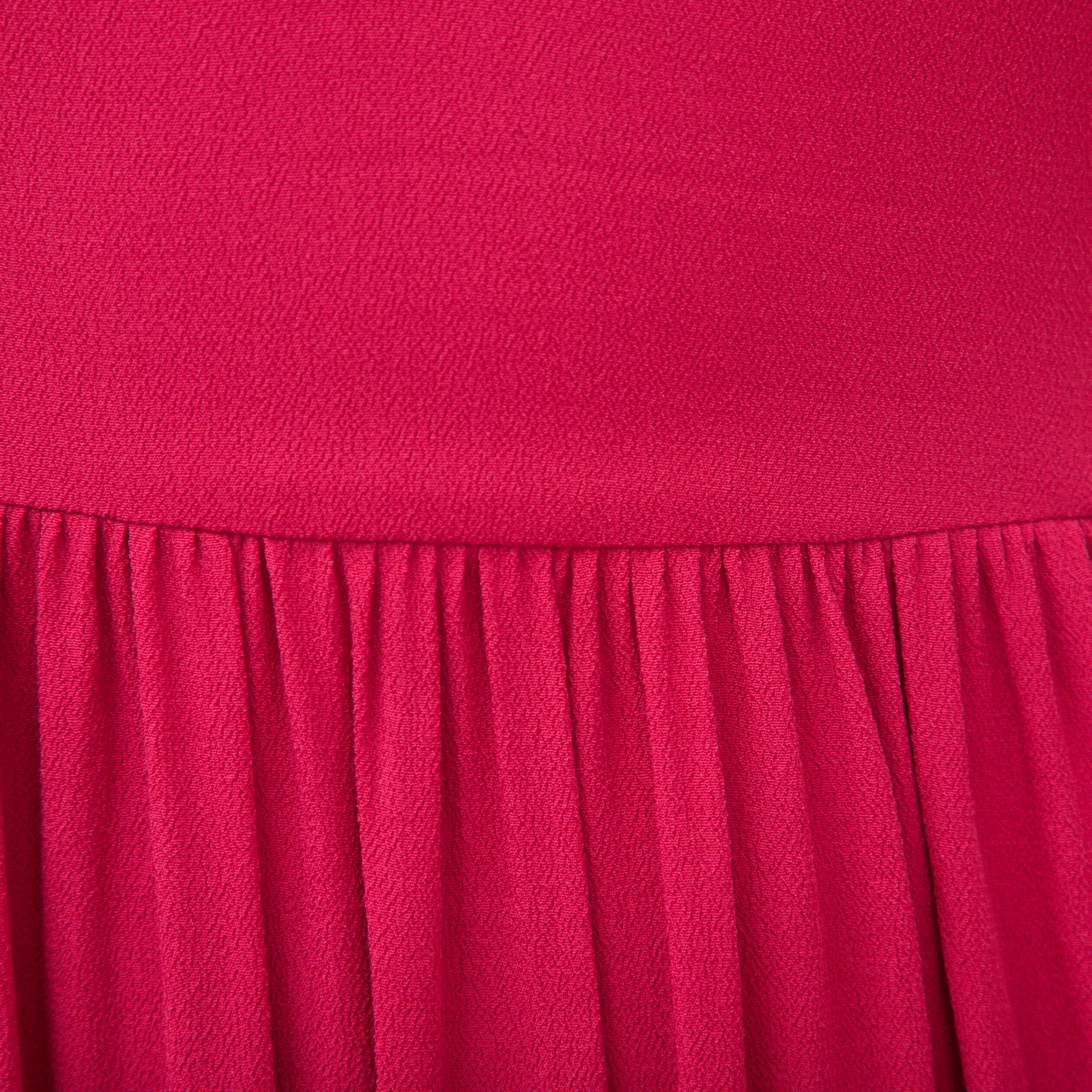 Robe fluide col v manches courtes rouge clair femme