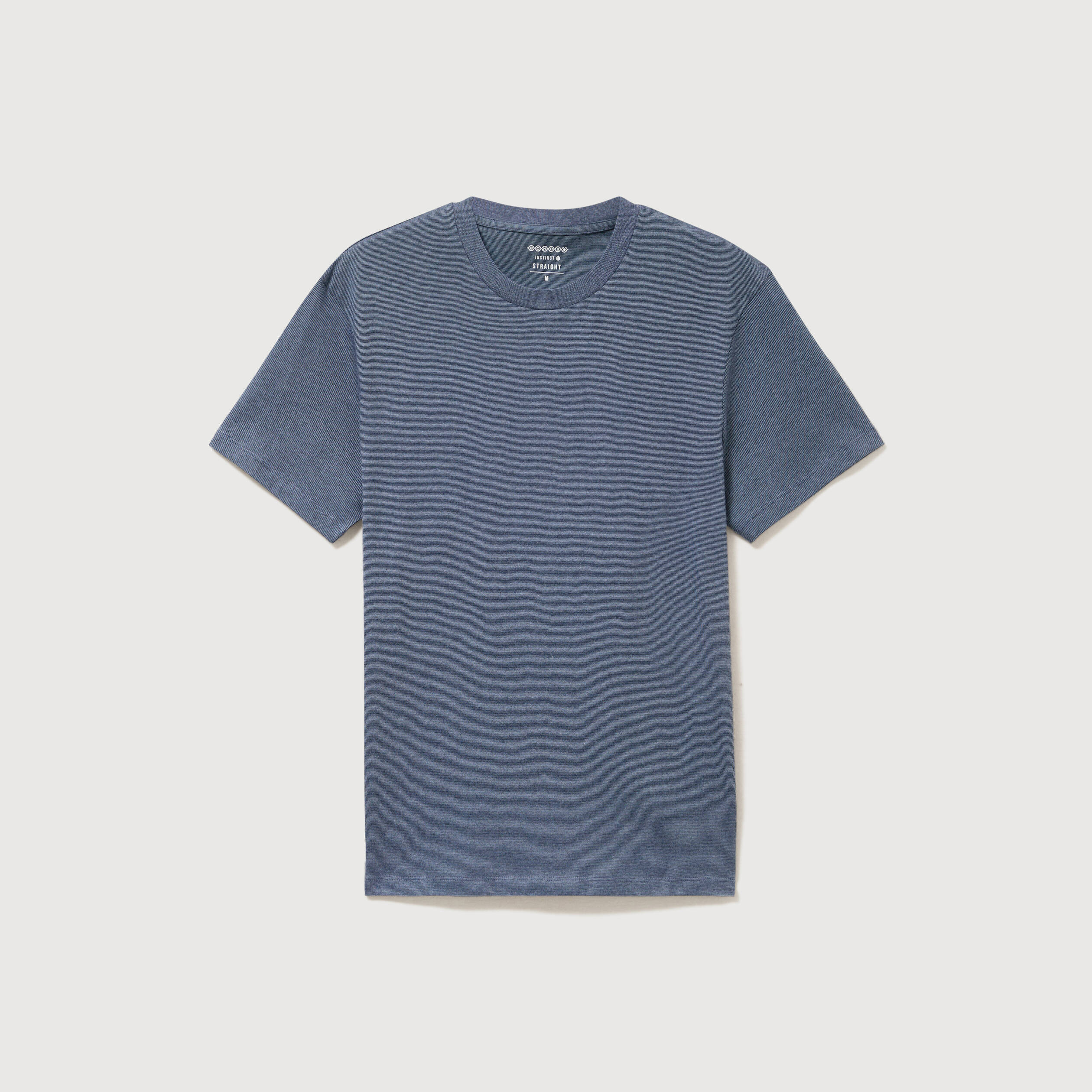 T-shirt cintr&eacute; col rond manches courtes bleu gris homme