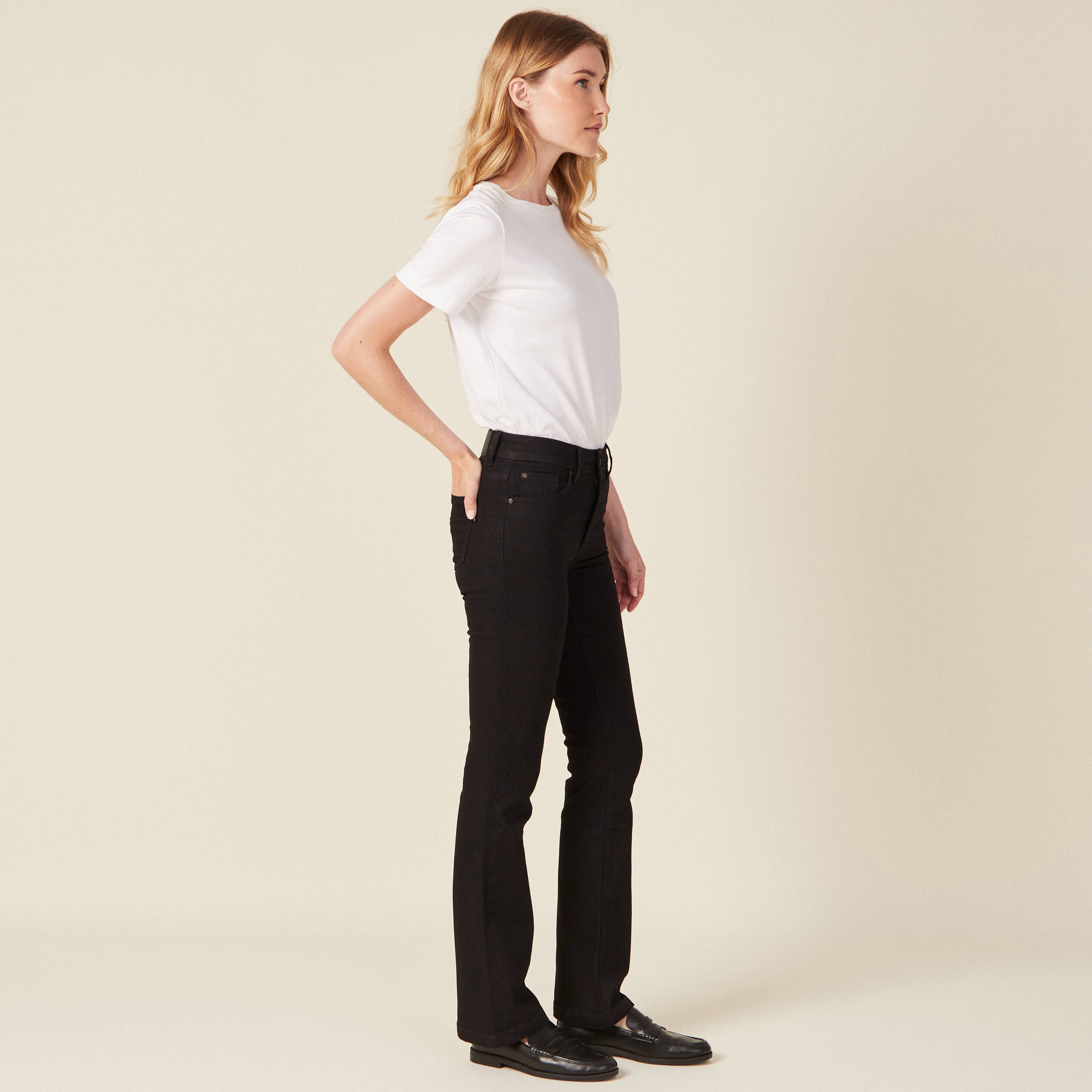 jeans bootcut denim noir femme Jeans bootcut denim noir femme