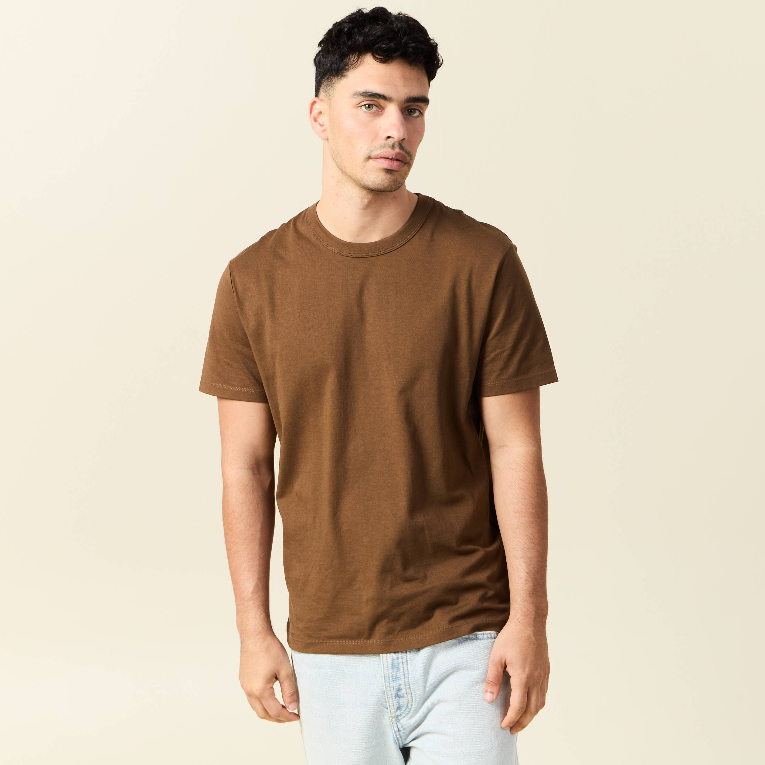 T-shirt éco-responsable marron homme Vibs