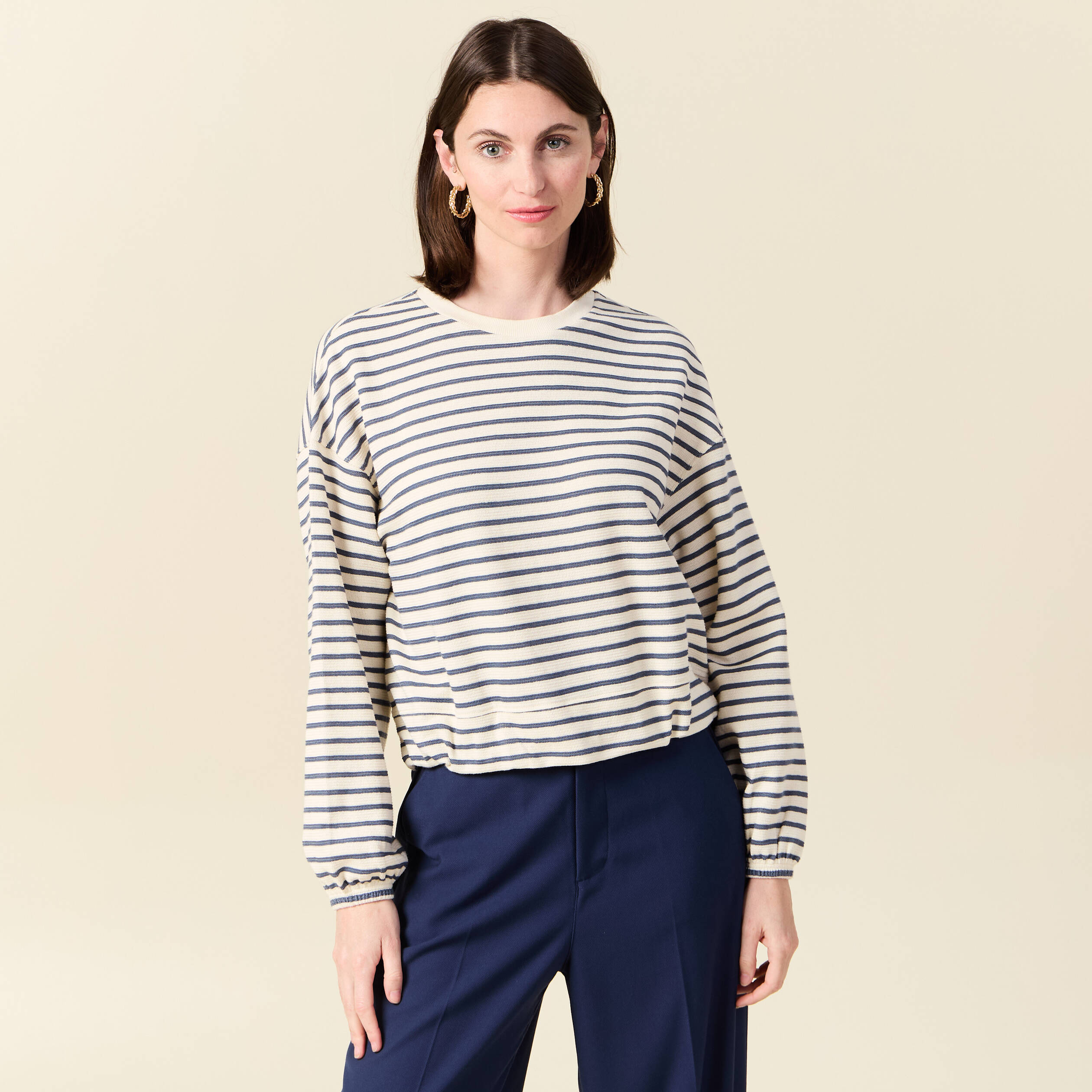 sweat manches longues ecru femme Sweat manches longues ecru femme