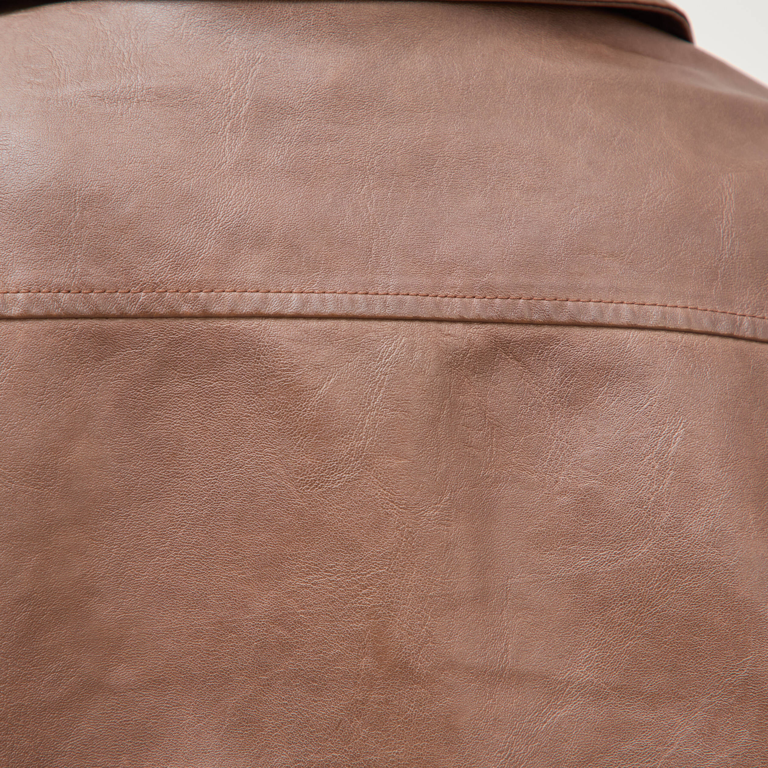 Blouson manches longues similicuir marron femme