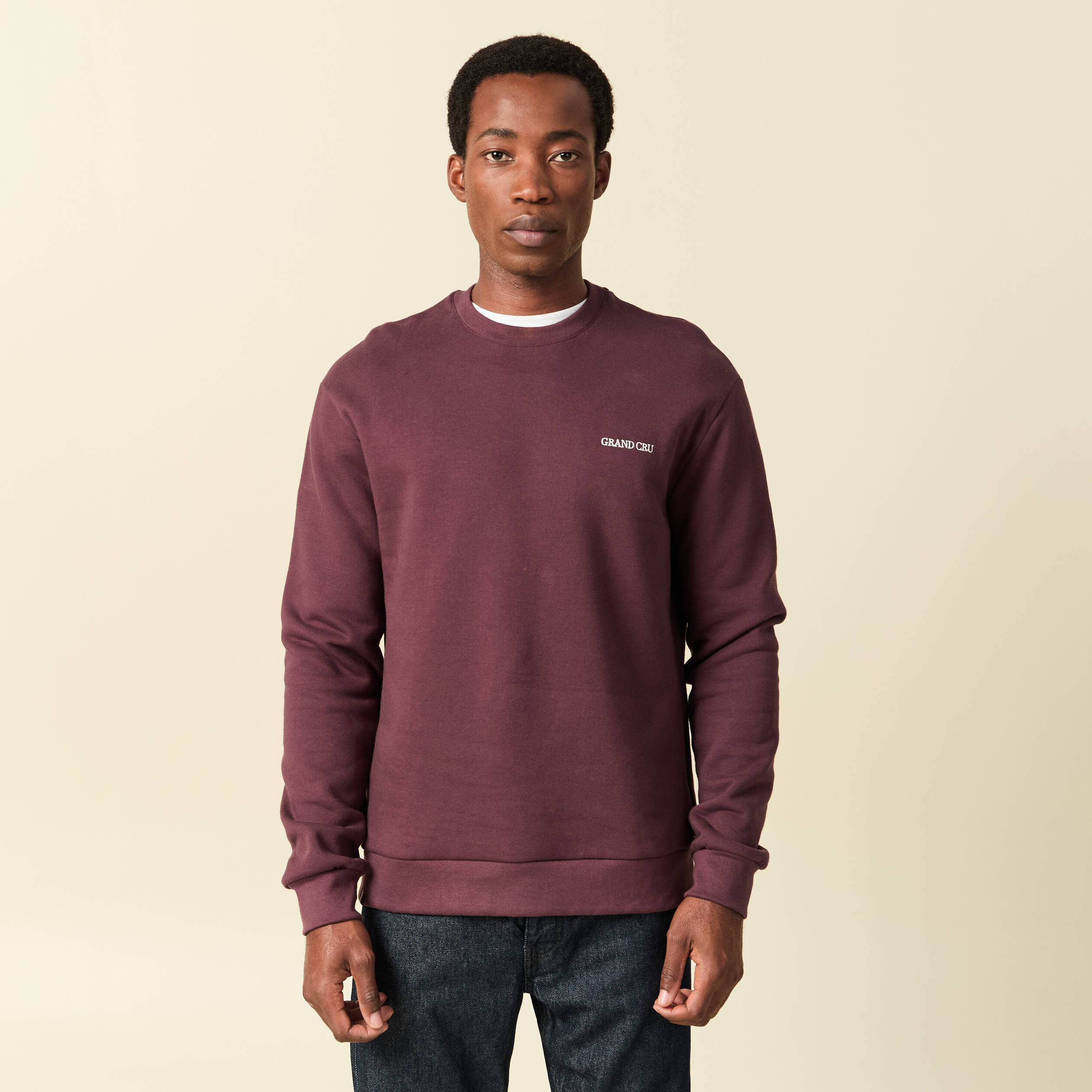 Sweat manches longues bordeaux homme