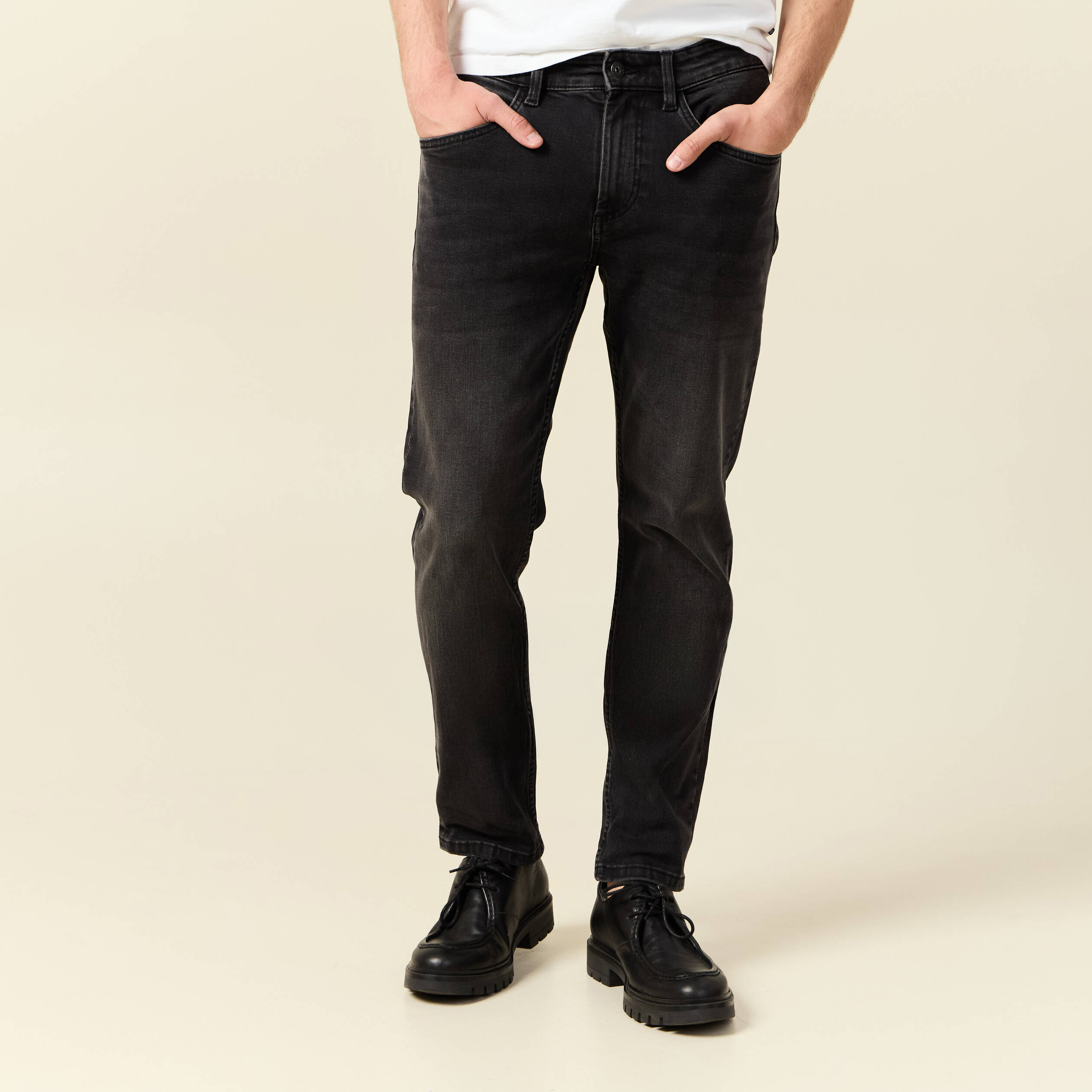 Jeans slim 5 poches longueur 32 denim noir homme