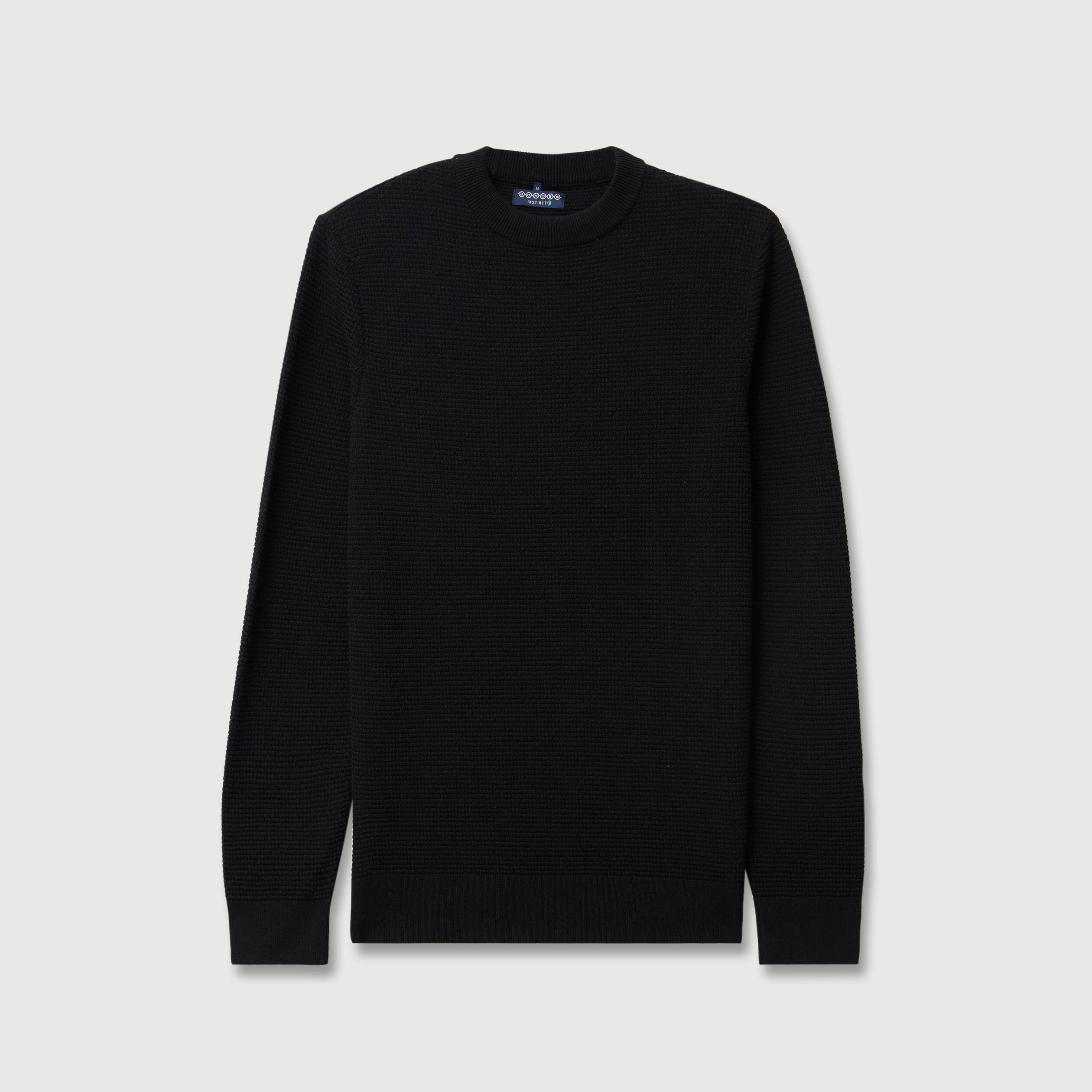 Pull col rond noir homme