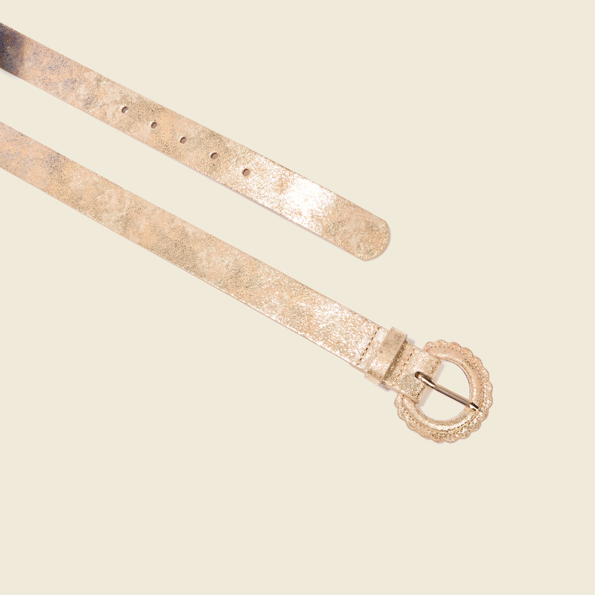 Ceinture iris&eacute;e beige femme