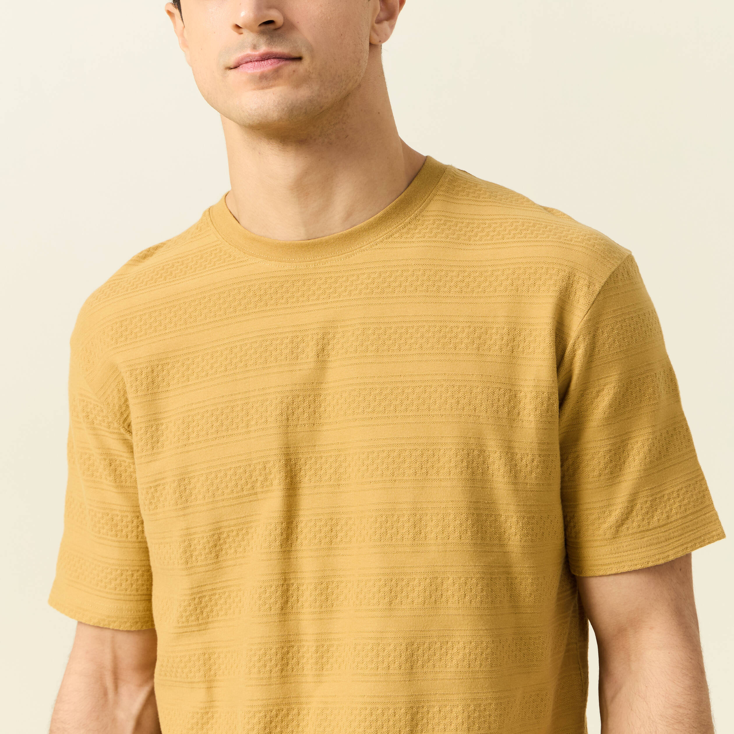 t shirt manches courtes beige homme T-shirt manches courtes beige homme