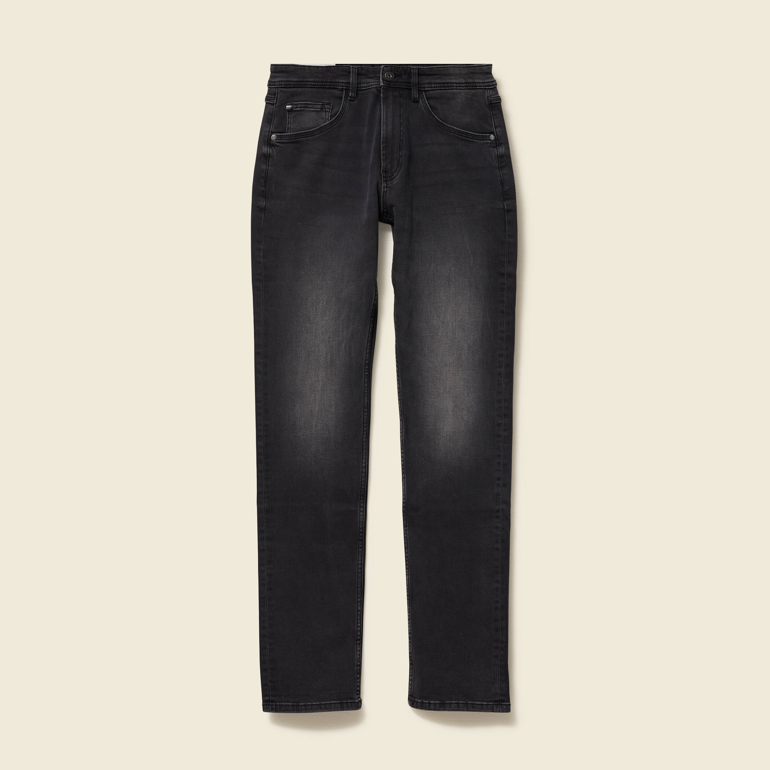 Jeans straight longueur 34 denim denim noir homme