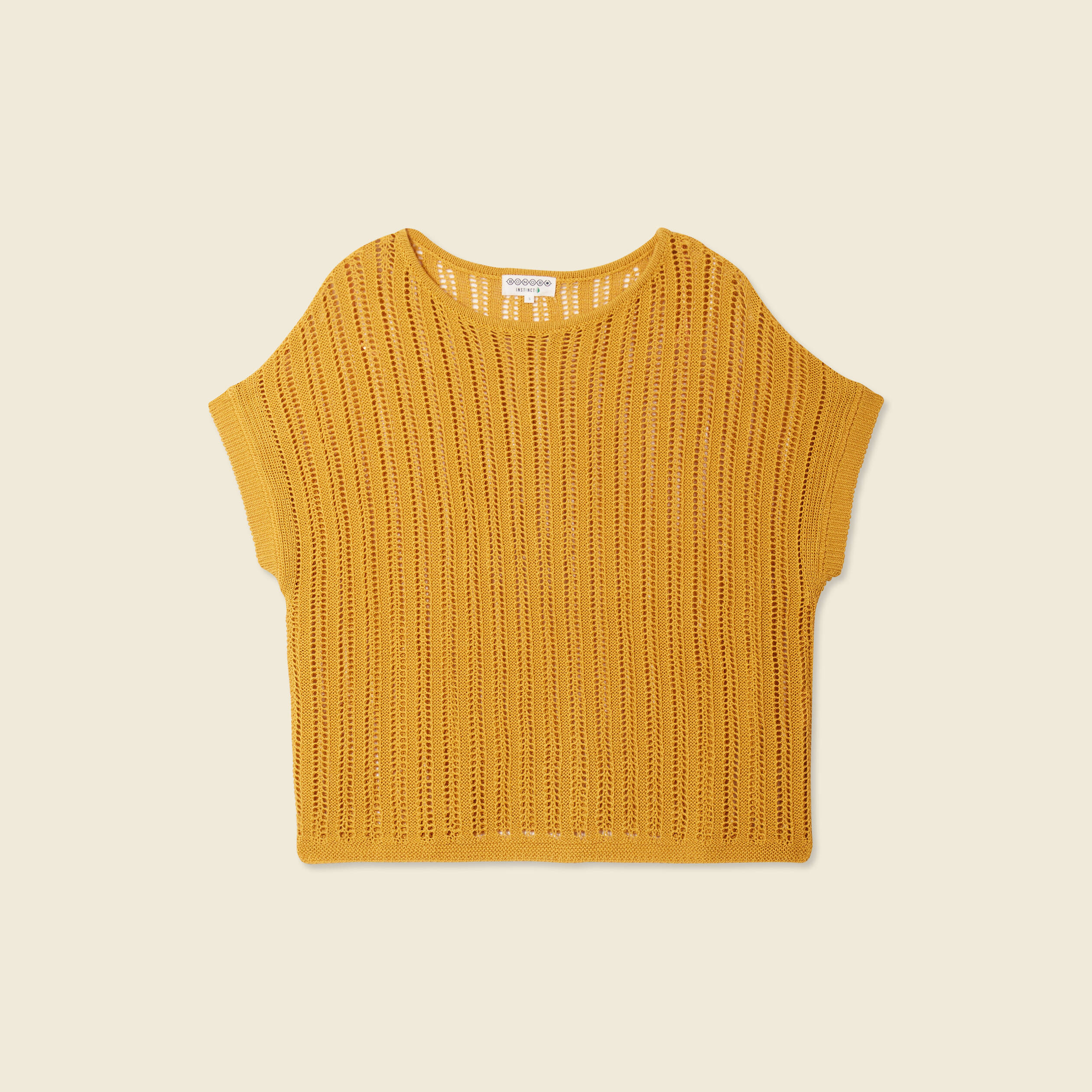 pull ajoure eco responsable jaune femme Pull ajouré éco-responsable jaune femme