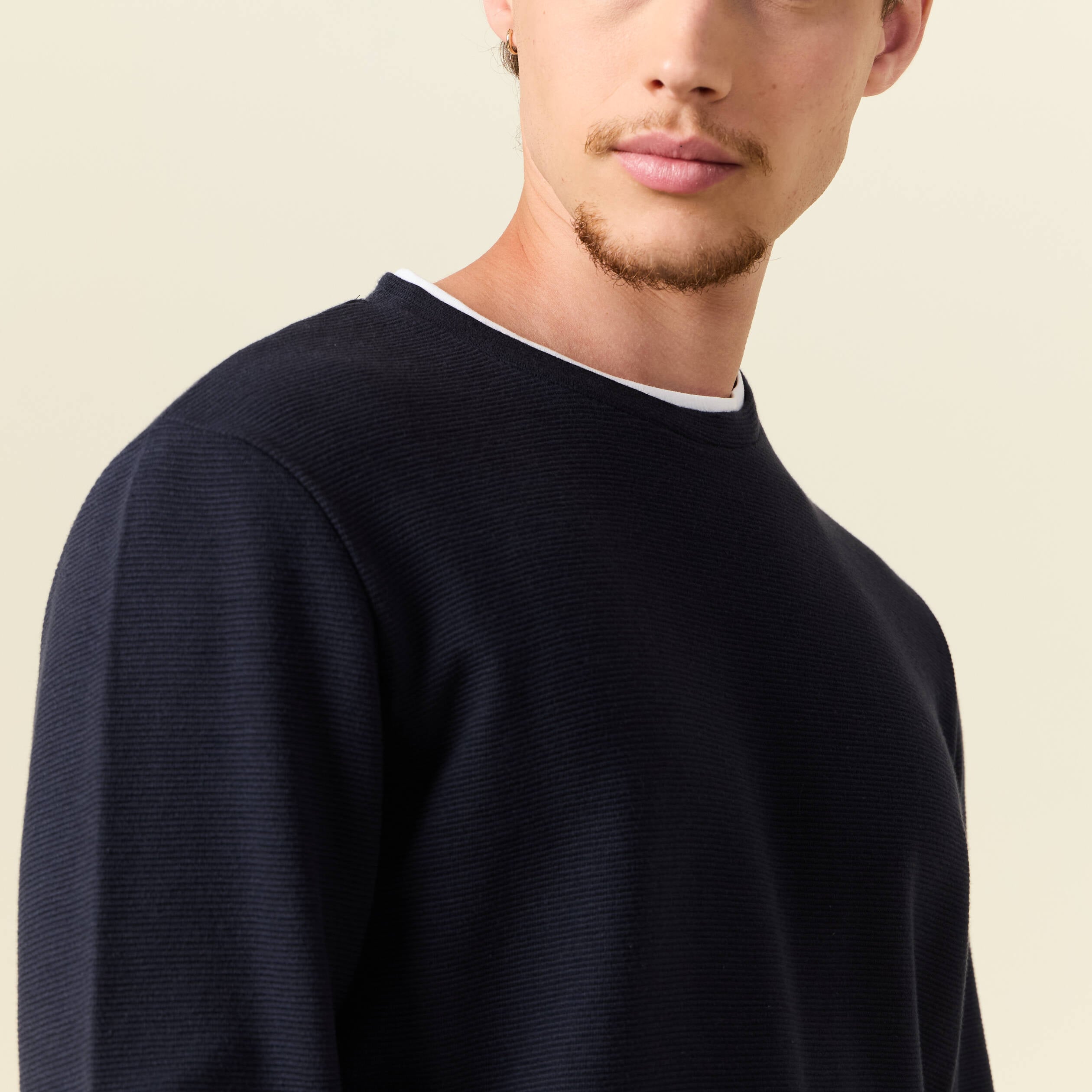 T-shirt manches longues bleu marine homme