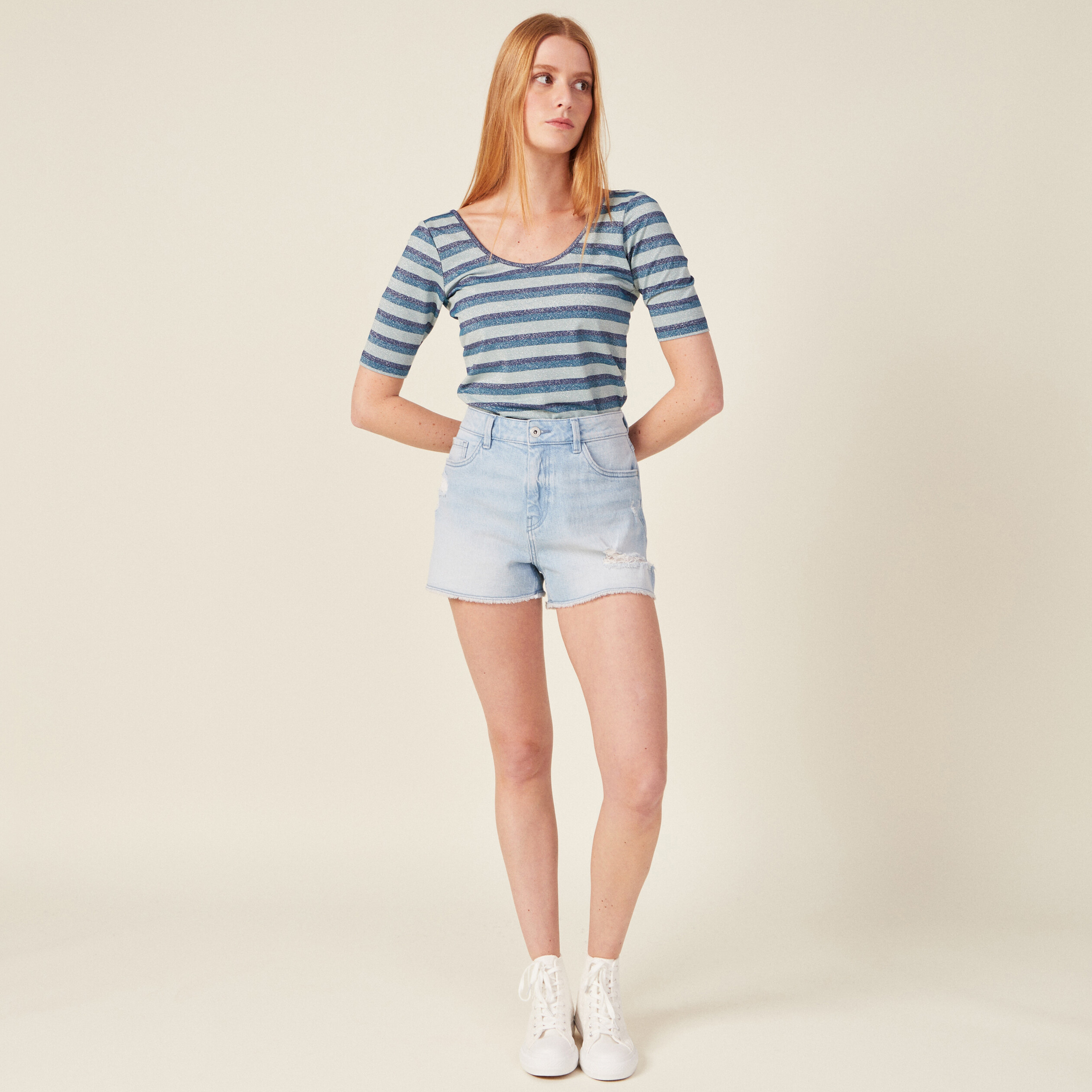 T-shirt manches courtes vert pastel femme