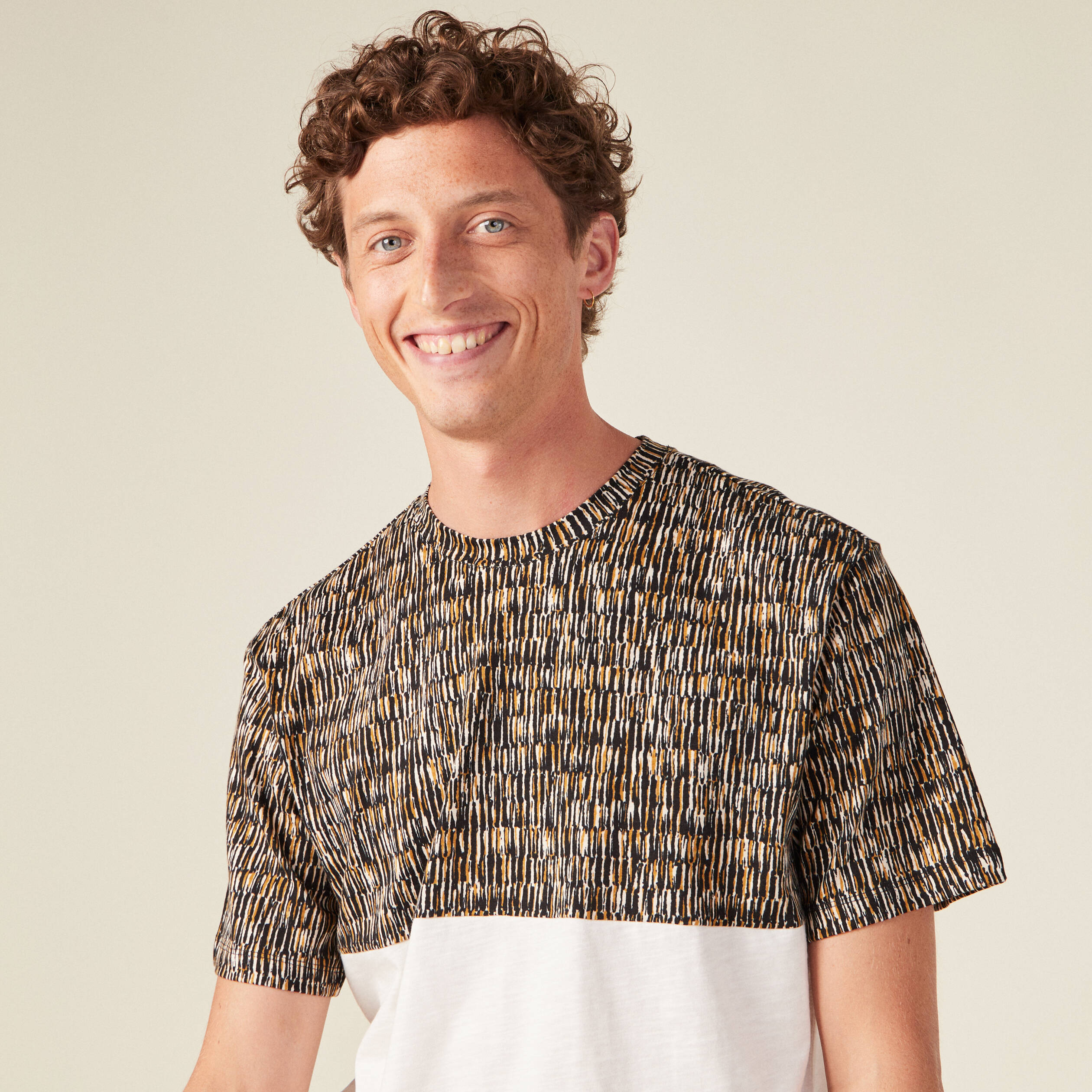 T-shirt manches courtes ecru homme