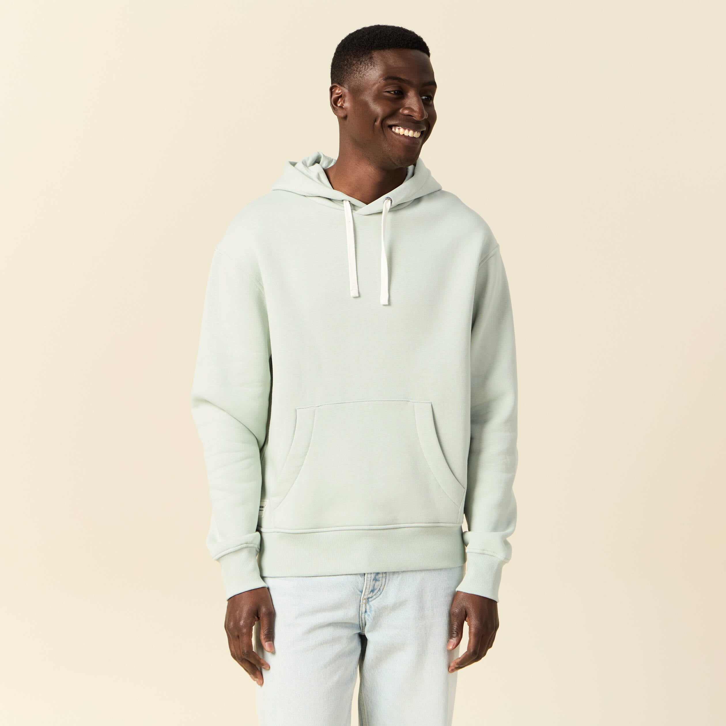 Sweat &agrave; capuche vert clair homme