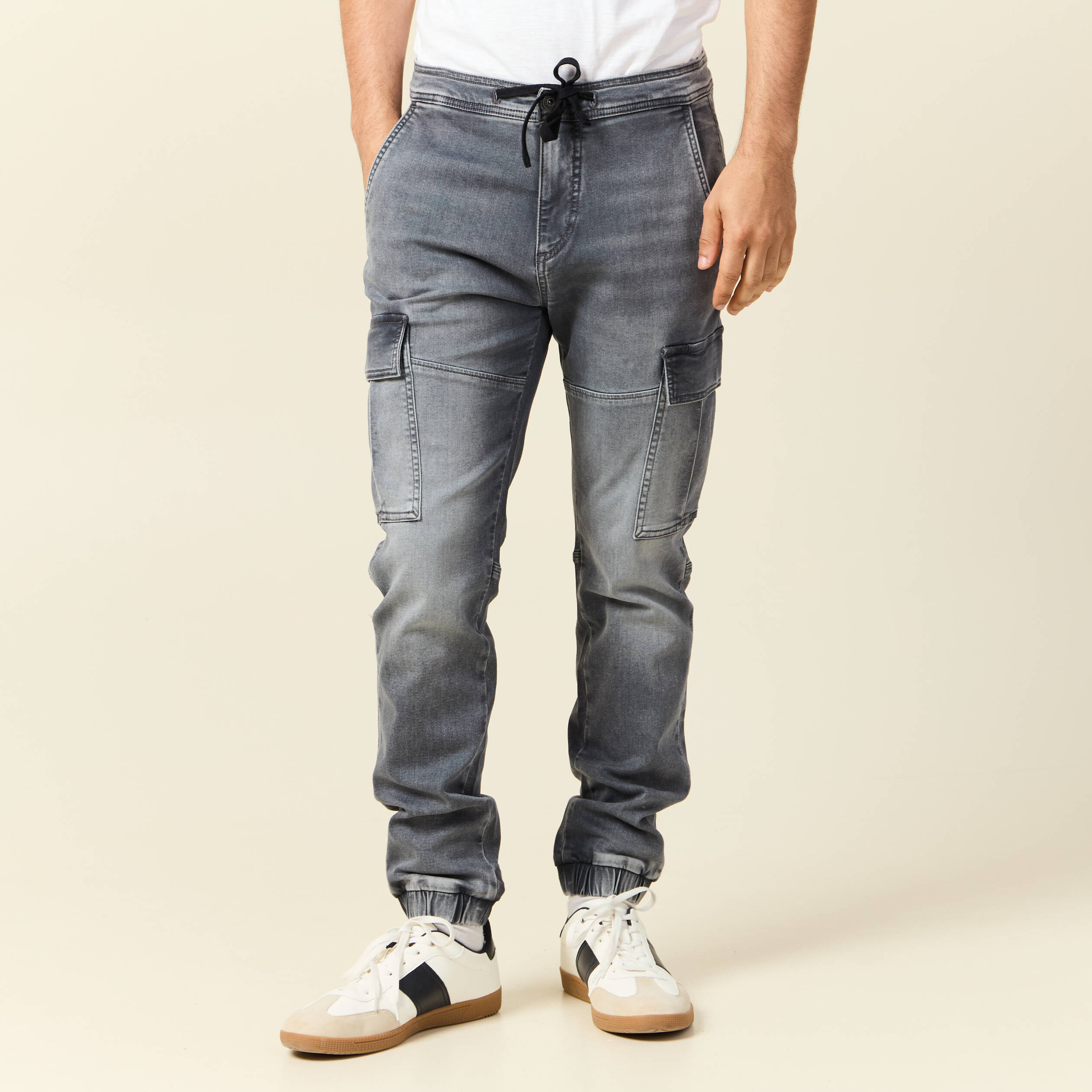 jeans jogger battle denim gris homme Jeans jogger battle denim gris homme