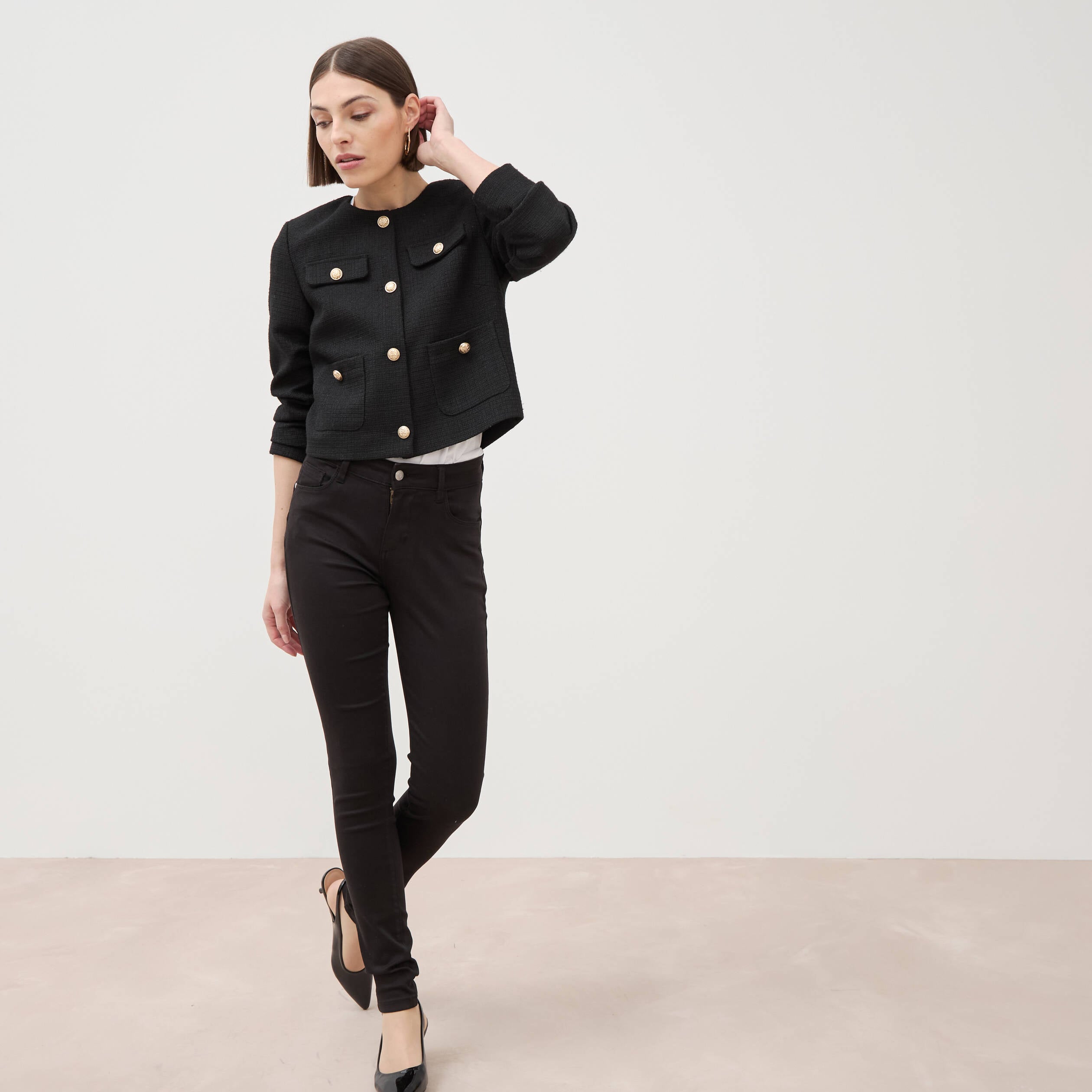 Pantalon Audrey - skinny push up gris fonc&eacute; femme