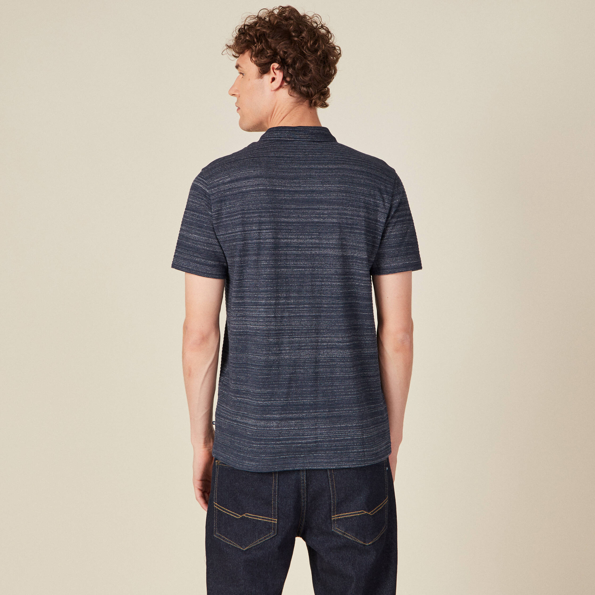Polo manches courtes bleu marine homme