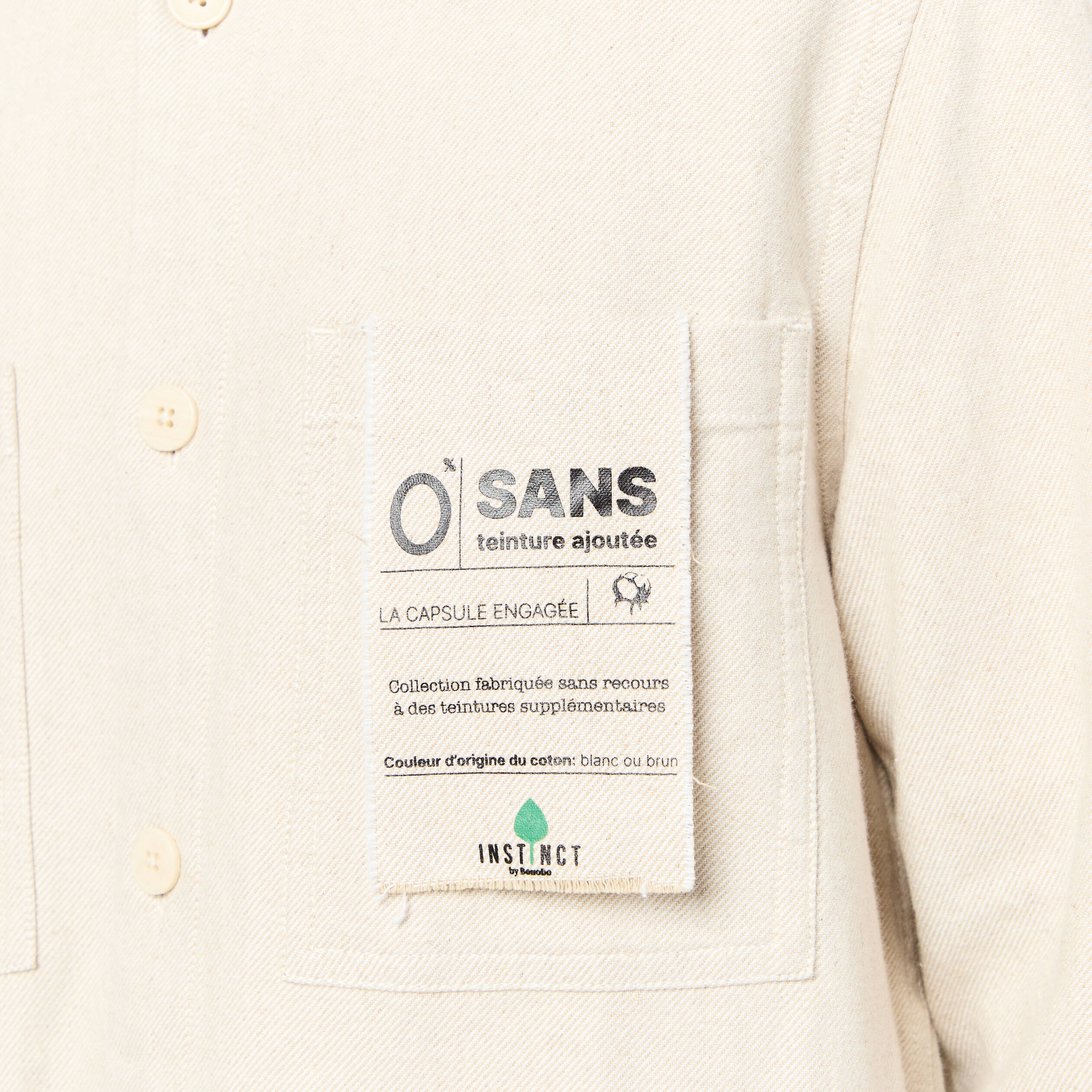 Surchemise manches longues ecru homme