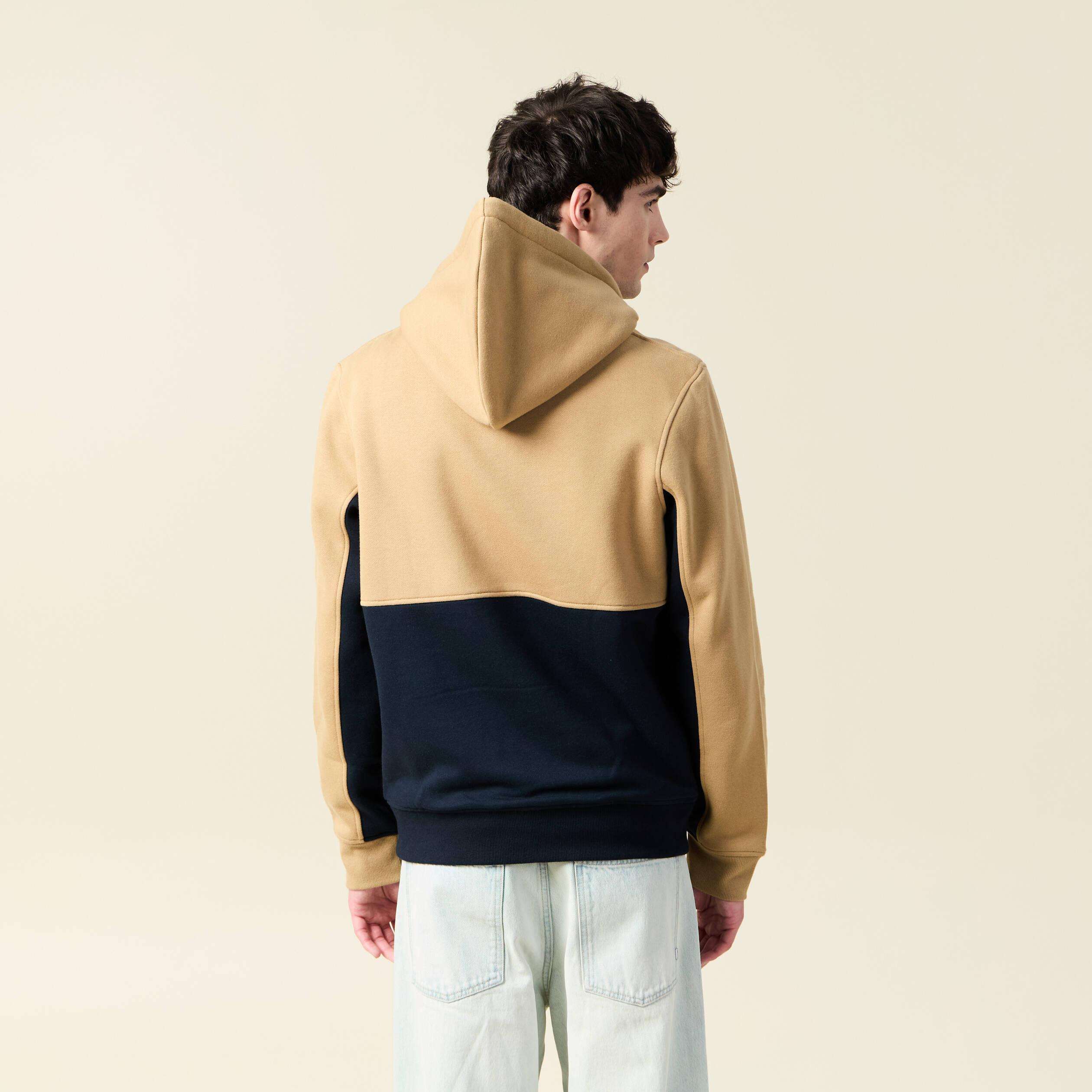 Sweat zipp&eacute; &agrave; capuche bleu marine homme