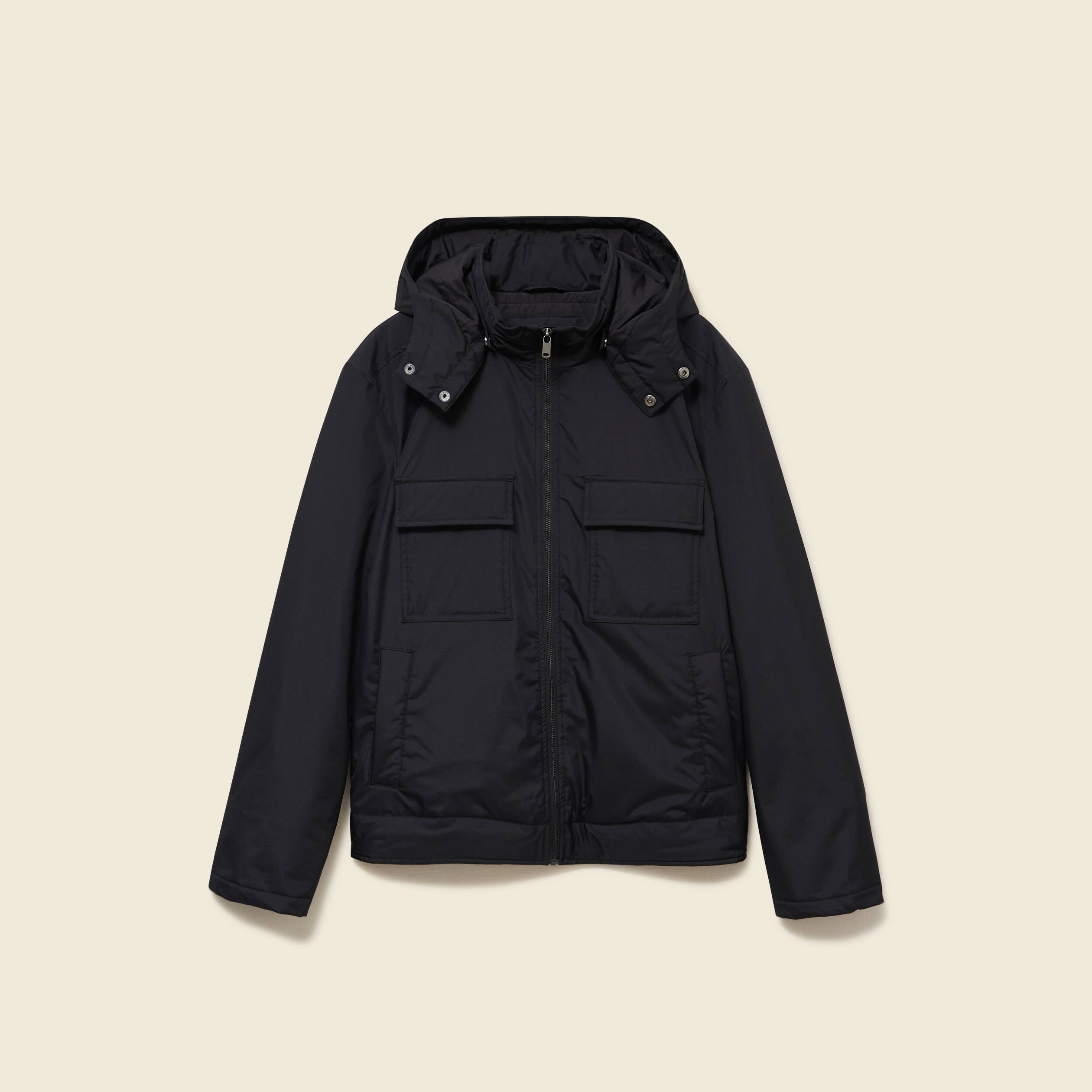 Blouson capuche doublure noir homme