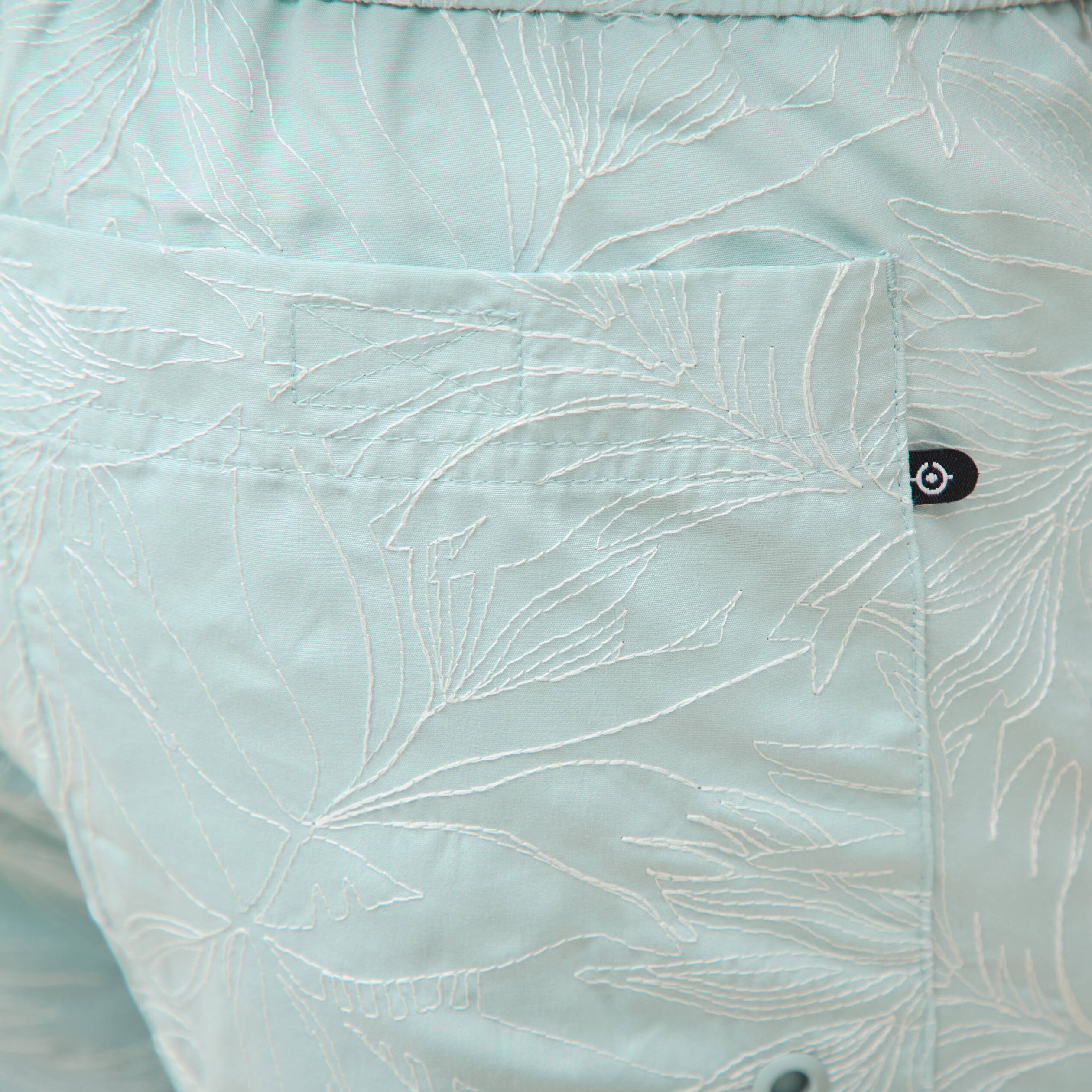 Maillot de bain avec broderie doubl&eacute; bleu gris homme