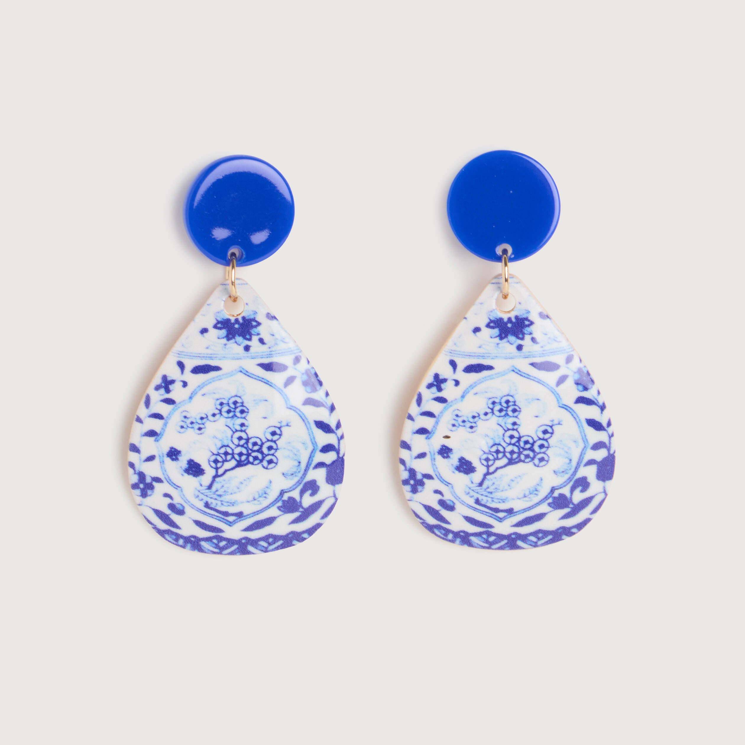 Boucles d'oreilles bleu electrique femme