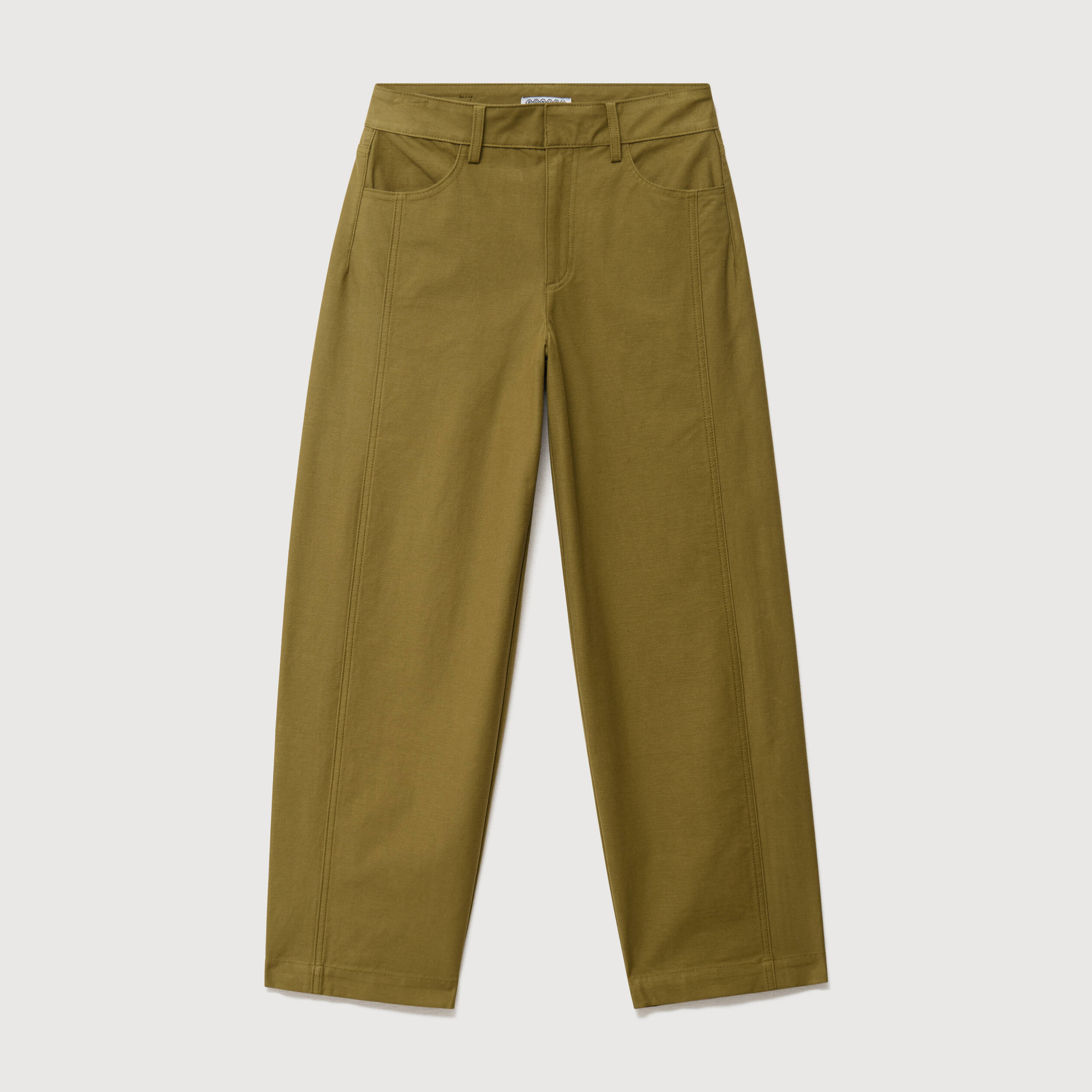 Pantalon coupe regular vert kaki femme