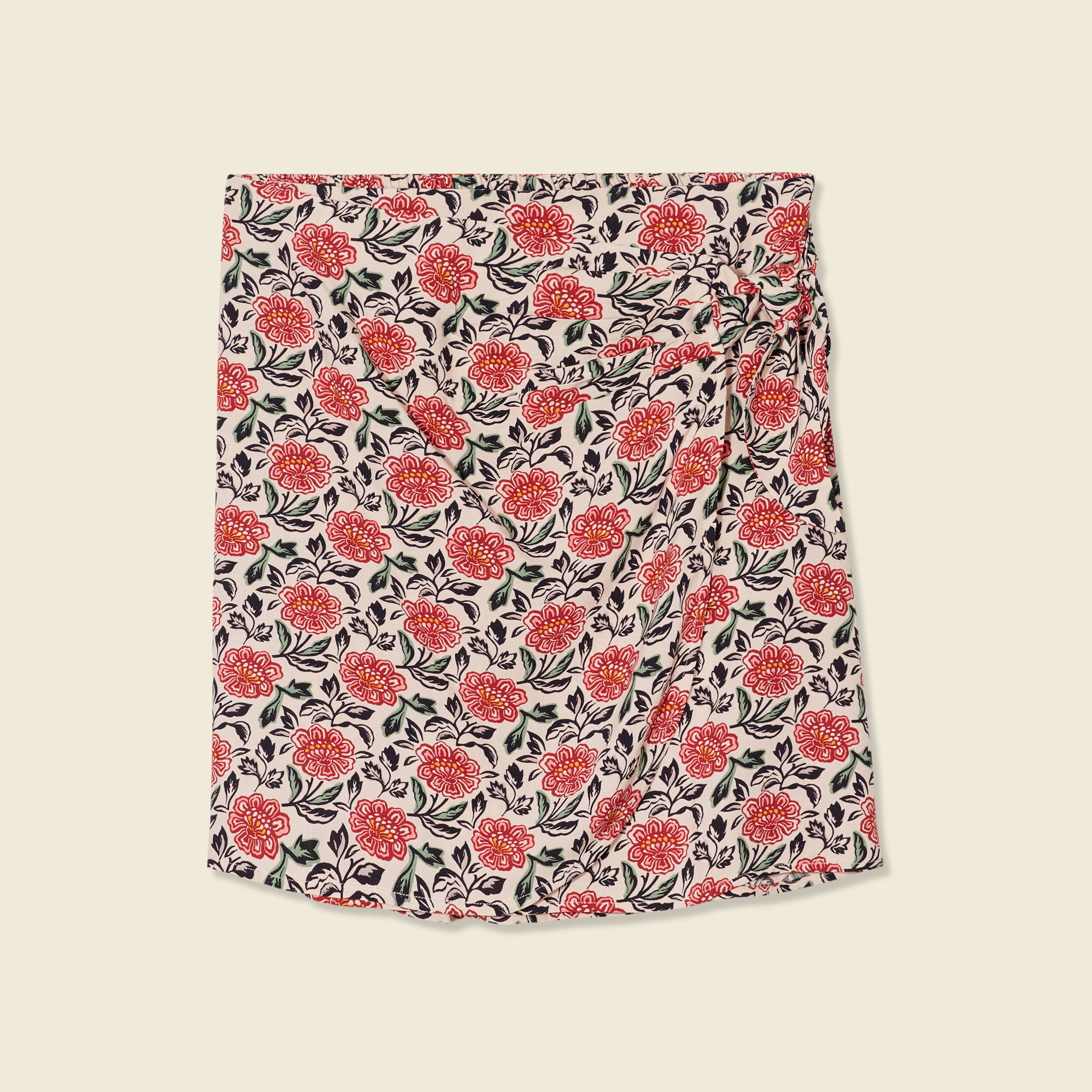 jupe portefeuille noeud ecru femme Jupe portefeuille noeud ecru femme