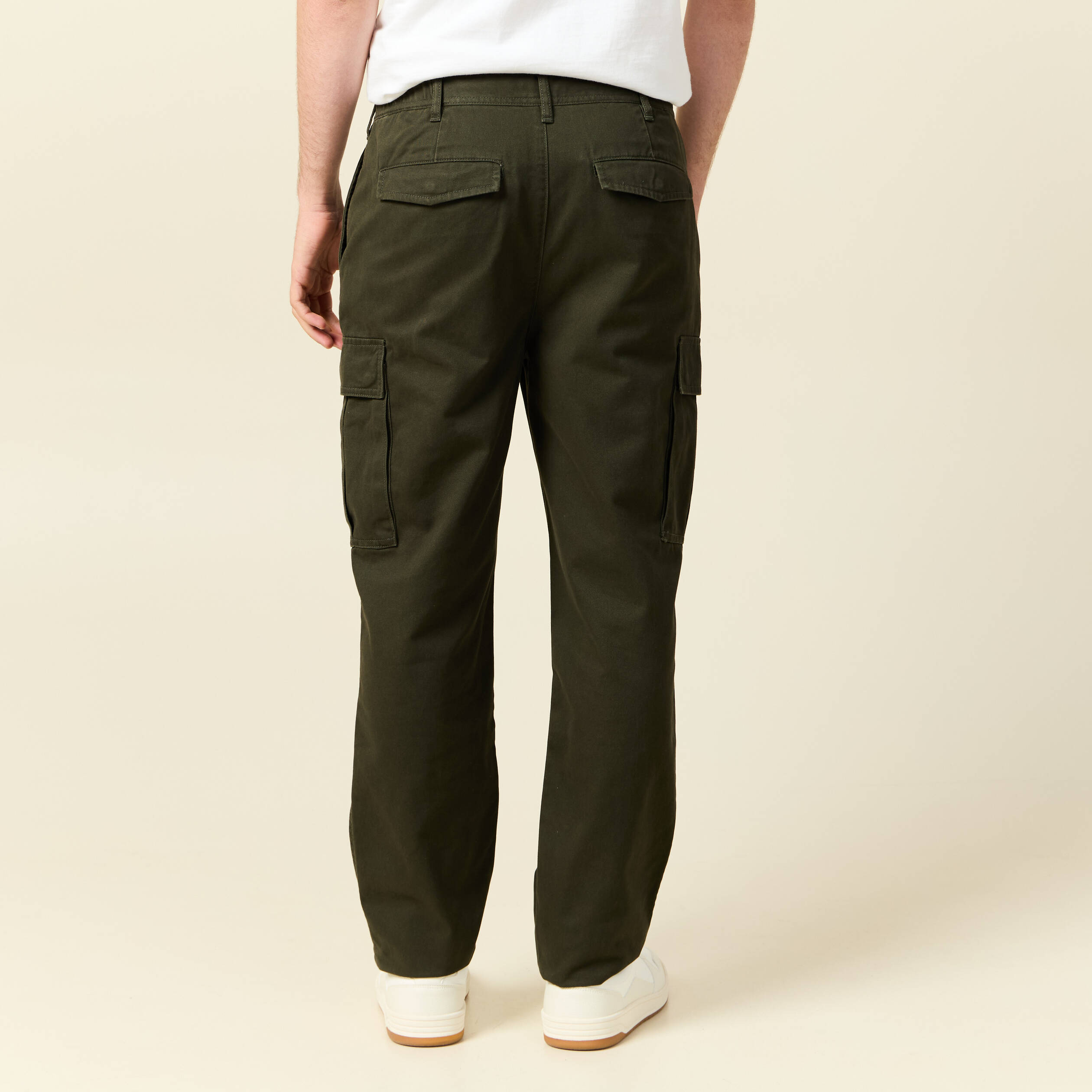 Cargo coupe battle en coton vert kaki homme
