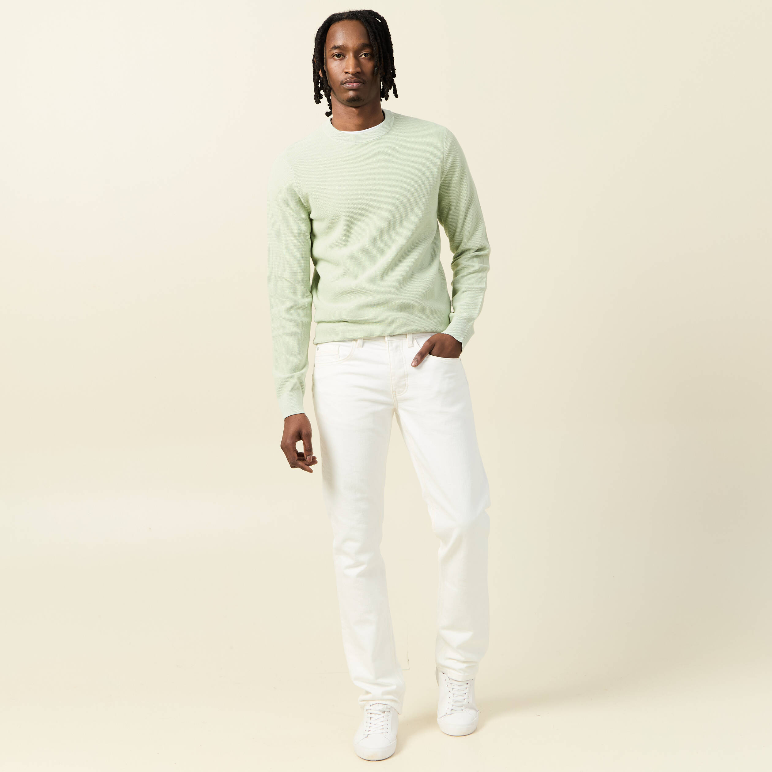 pull eco responsable vert clair homme Pull éco-responsable vert clair homme