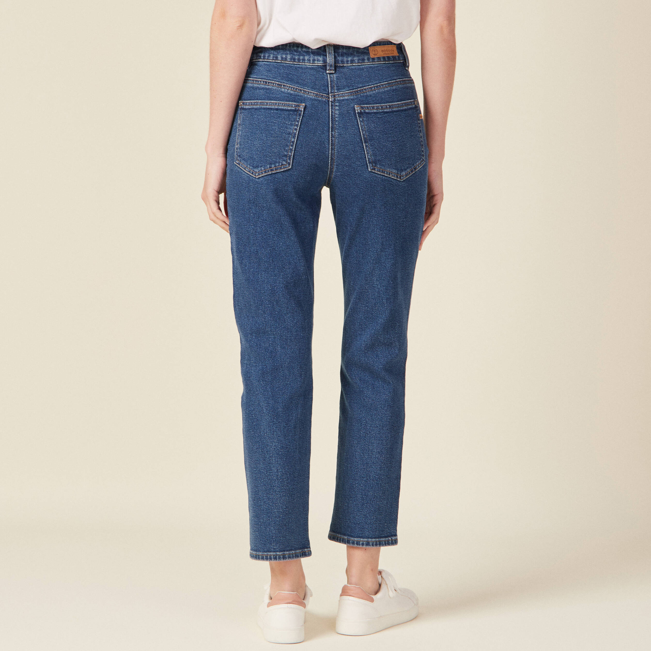 jeans straight taille haute denim stone femme Jeans straight taille haute denim stone femme