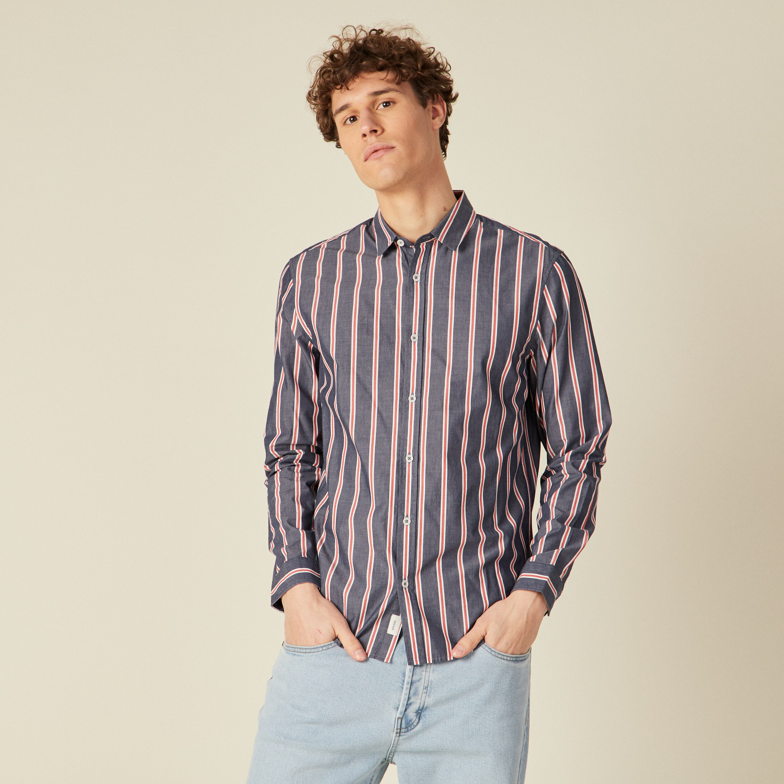 chemise eco responsable bleu marine homme Chemise éco-responsable bleu marine homme