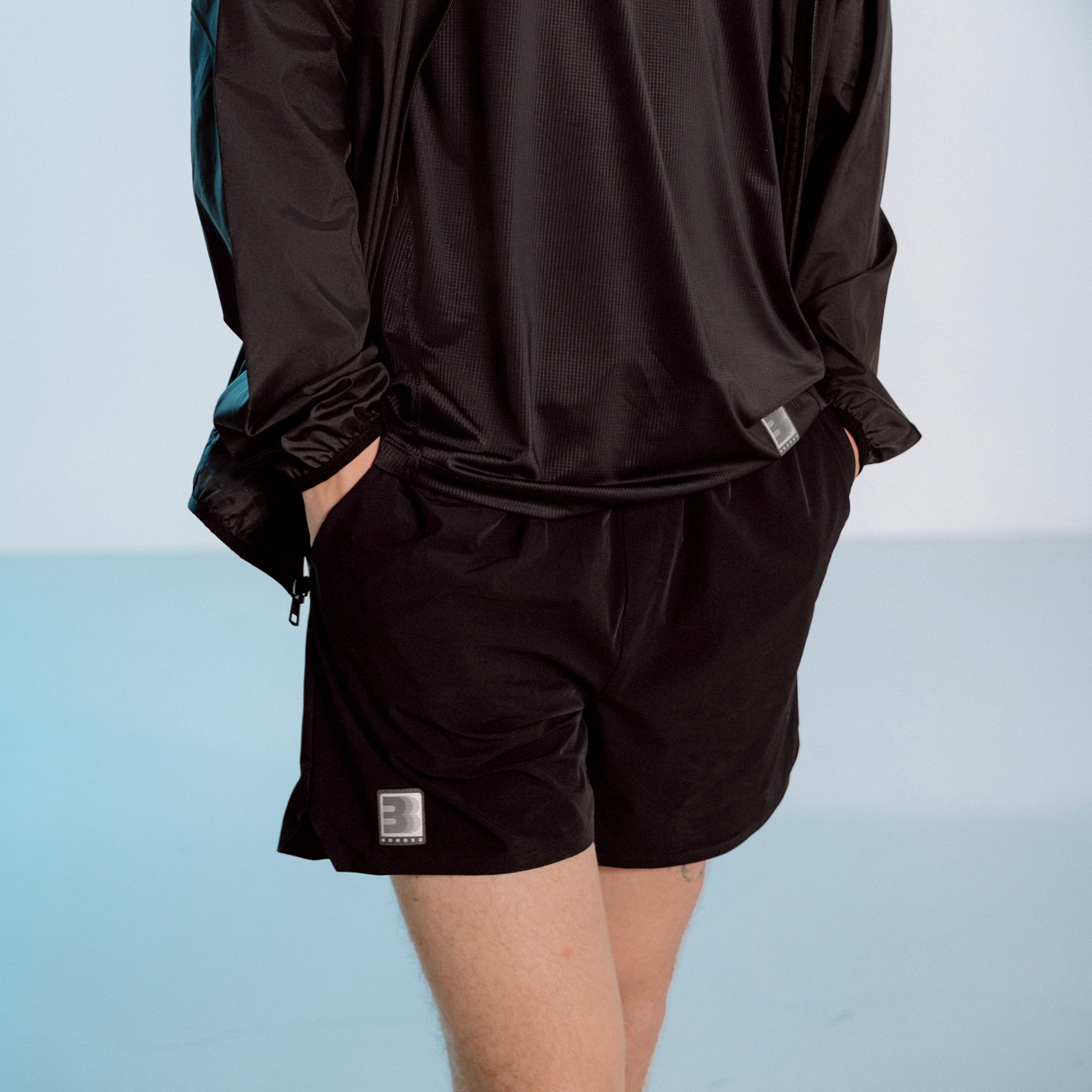Short doubl&eacute; noir homme