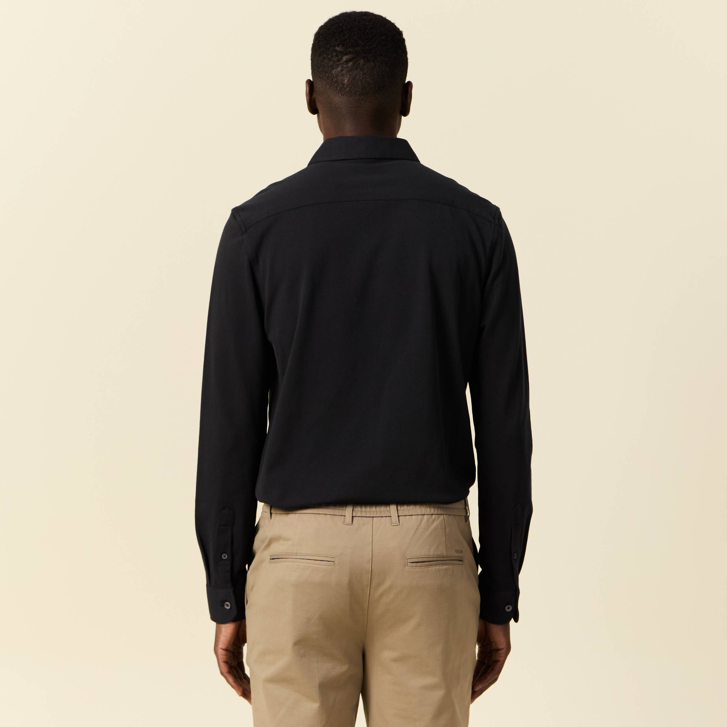 Chemise manches longues noir homme