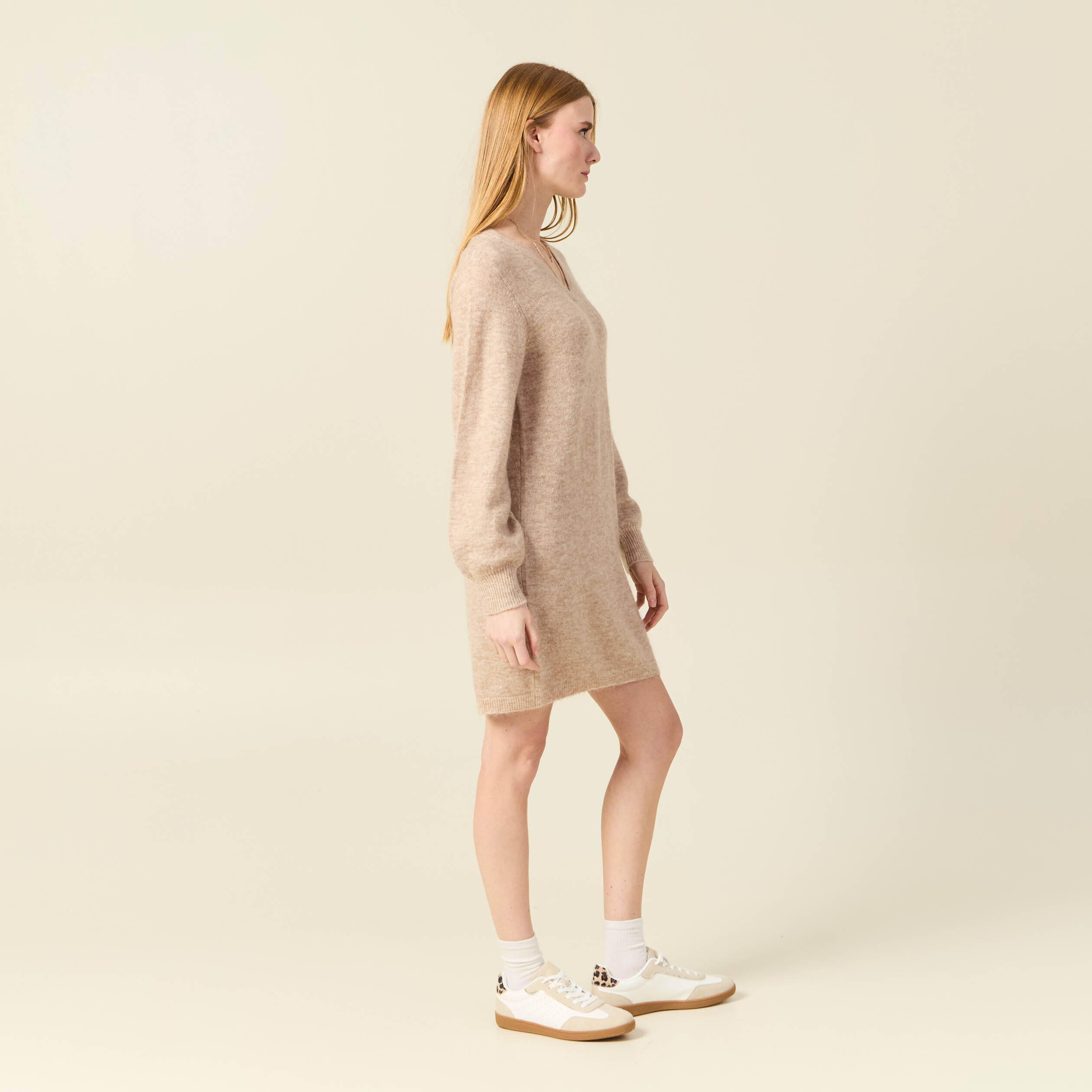 robe pull droite taupe femme Robe pull droite taupe femme