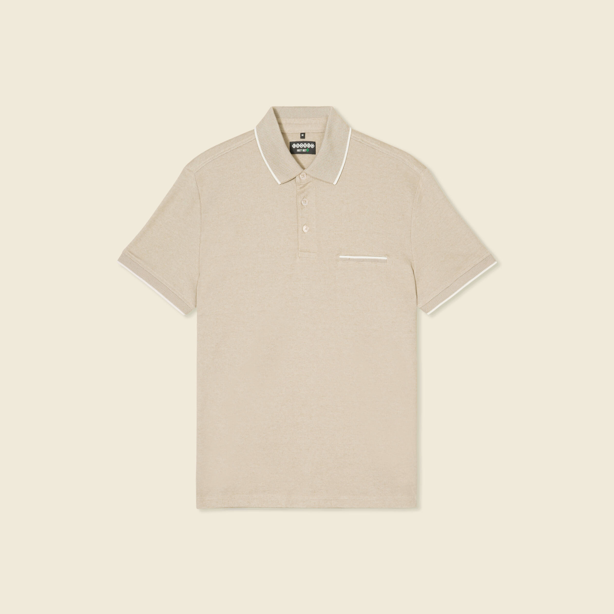 Polo manches courtes taupe homme
