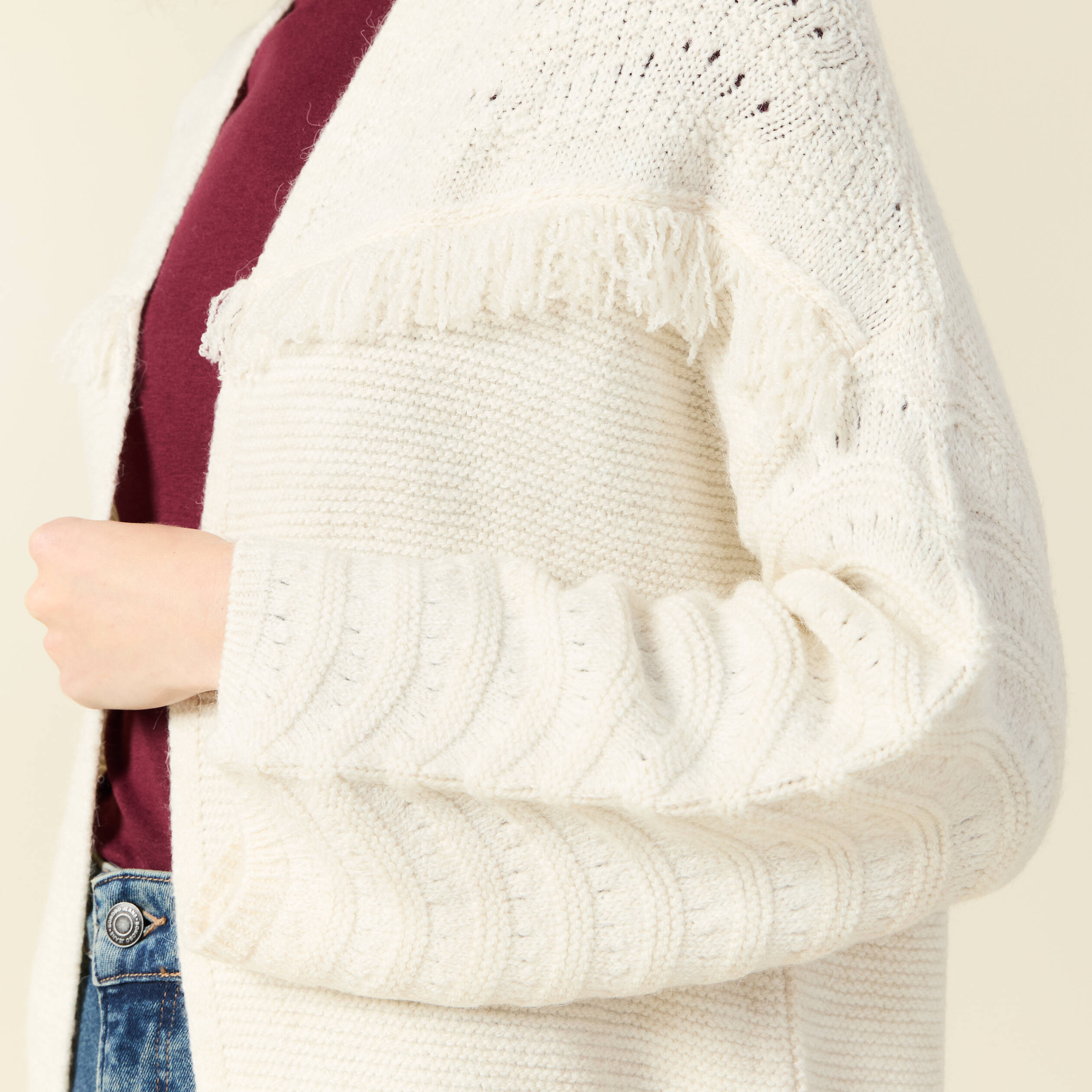 gilet manches longues ecru femme Gilet manches longues ecru femme