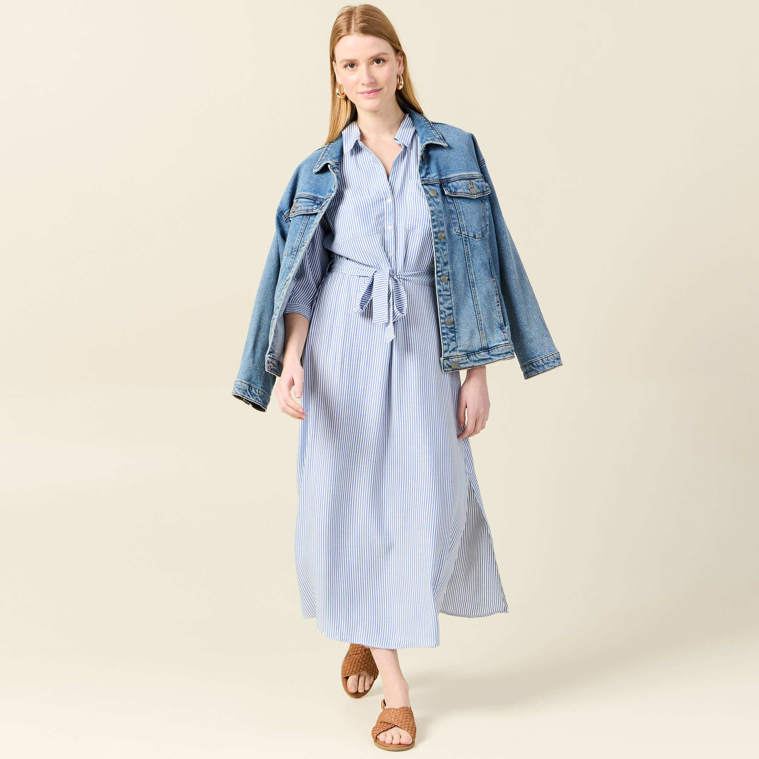 robe chemise eco responsable ecru femme Robe chemise éco-responsable ecru femme