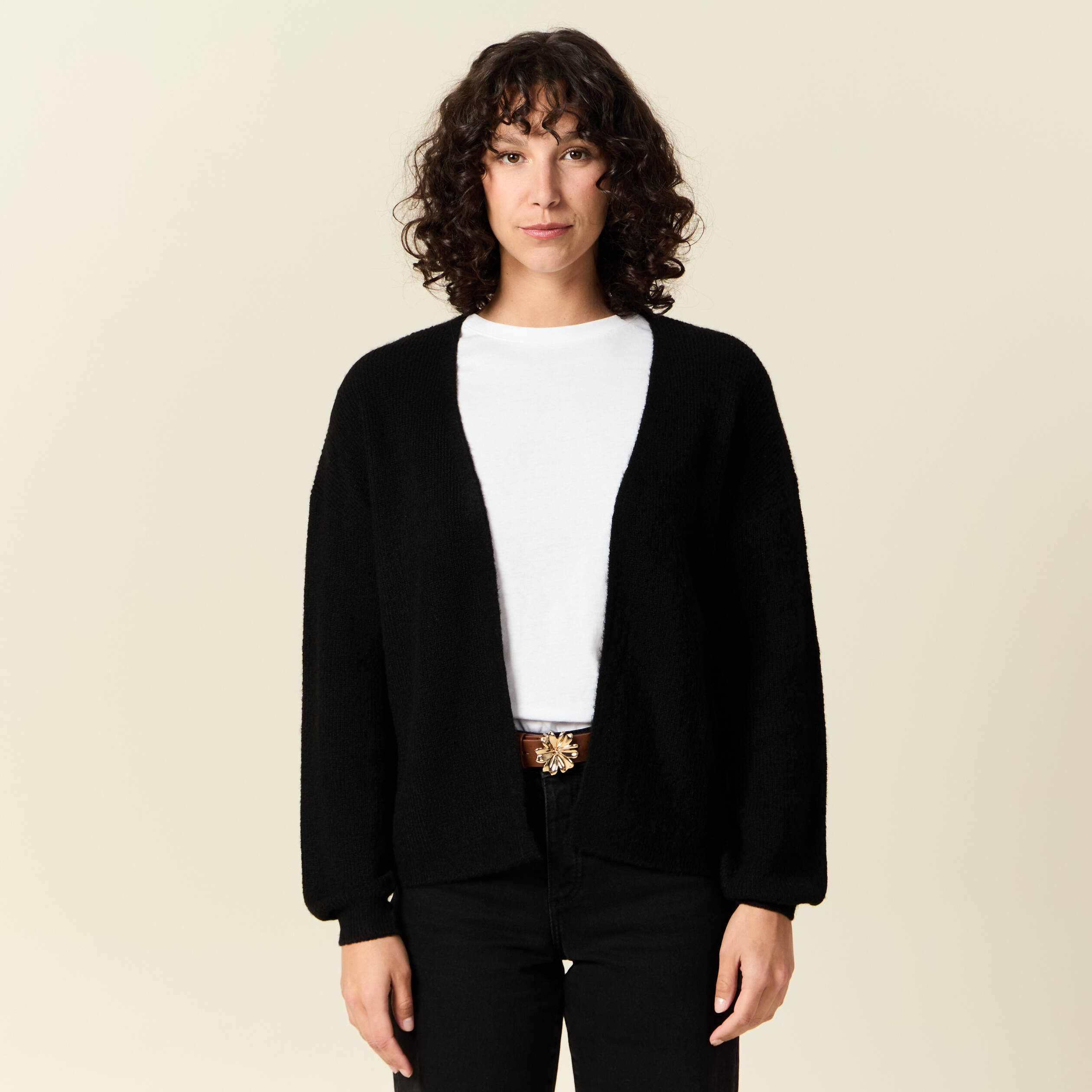 gilet manches longues noir femme Gilet manches longues noir femme
