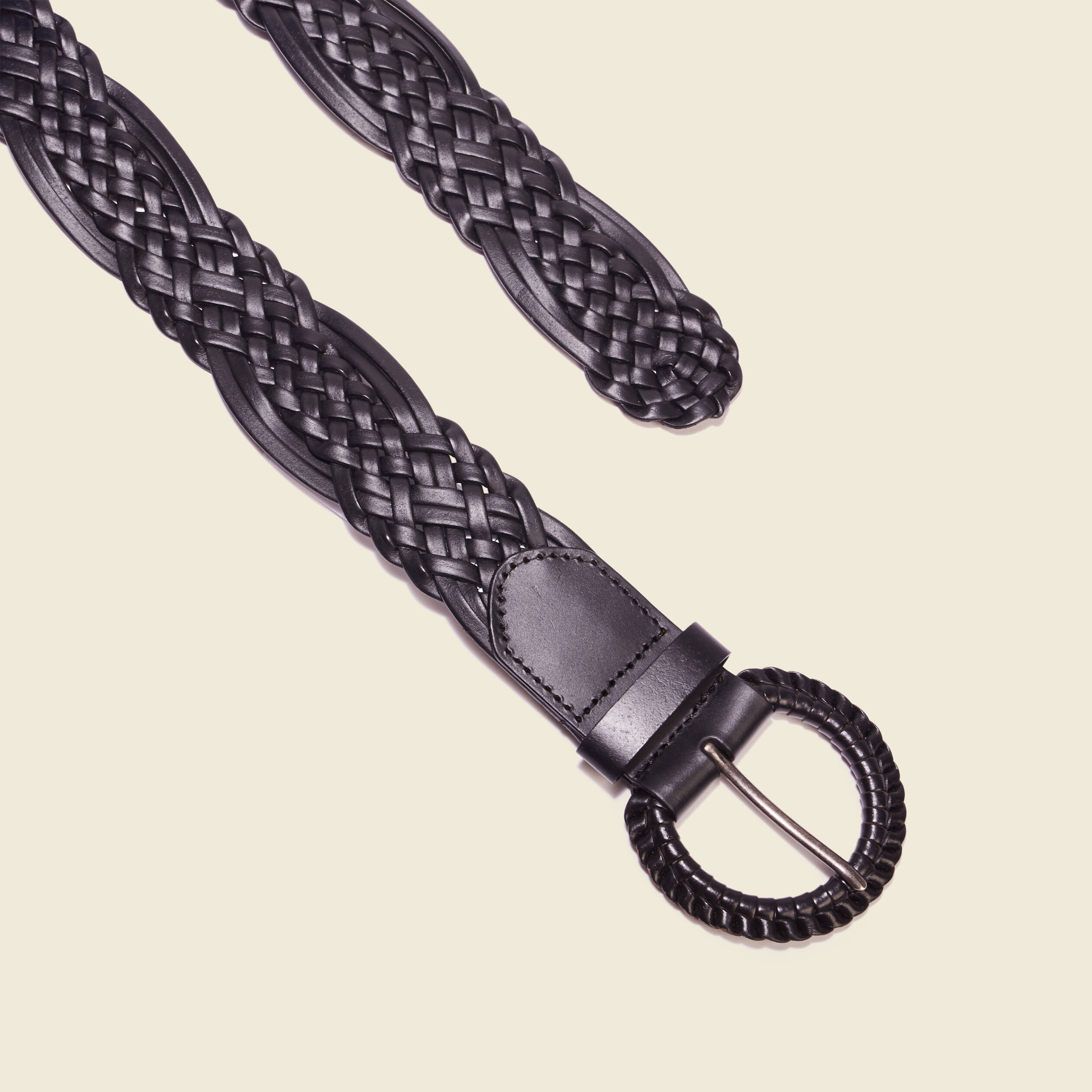 Ceinture tressée noir femme