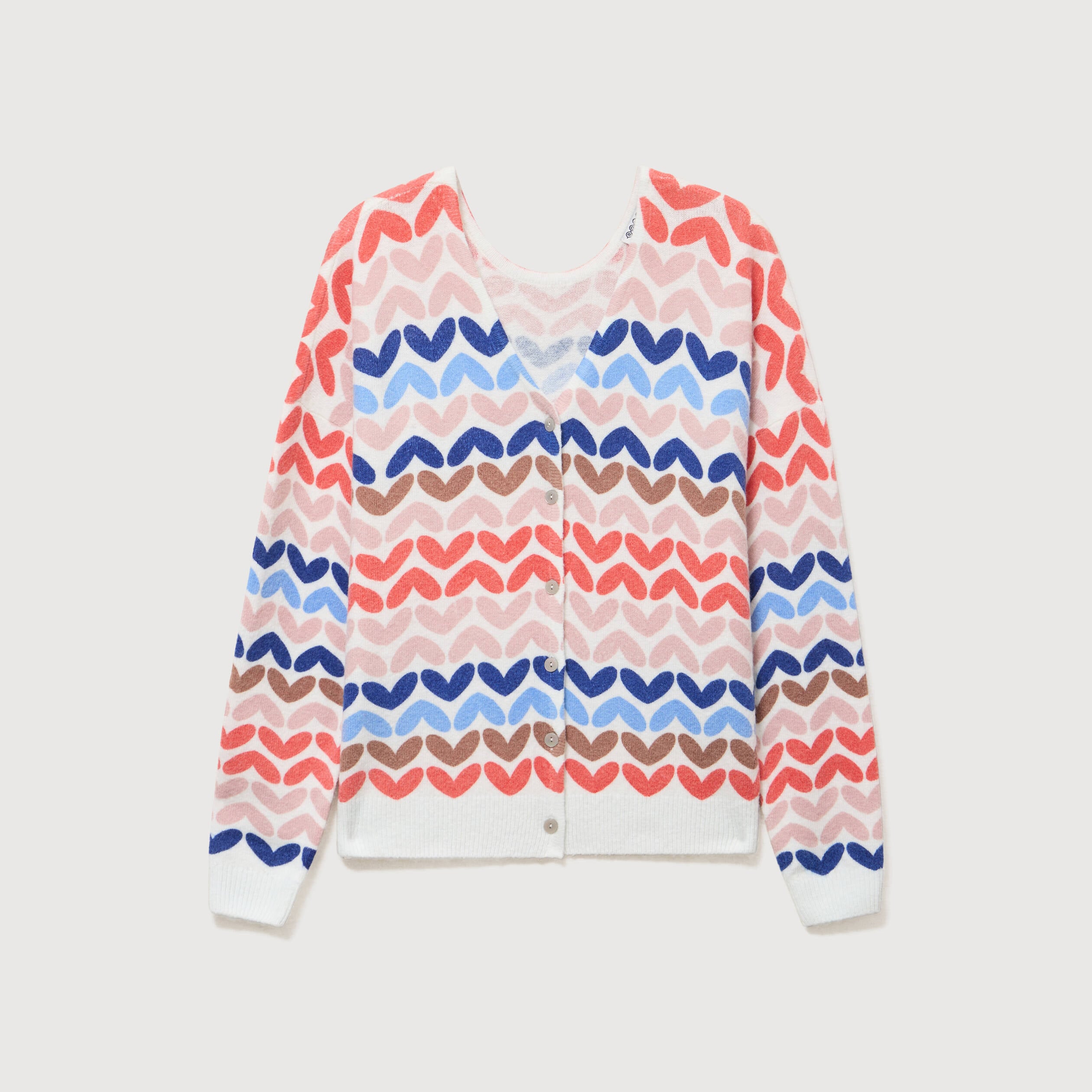Gilet manches longues multicolore femme