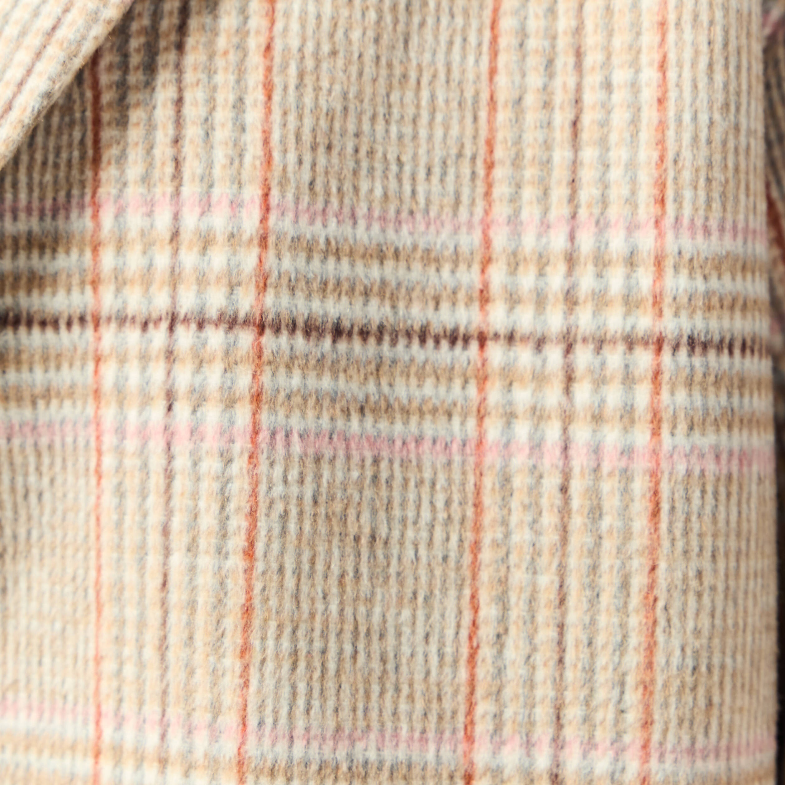Manteau droit long col tailleur rouge clair femme