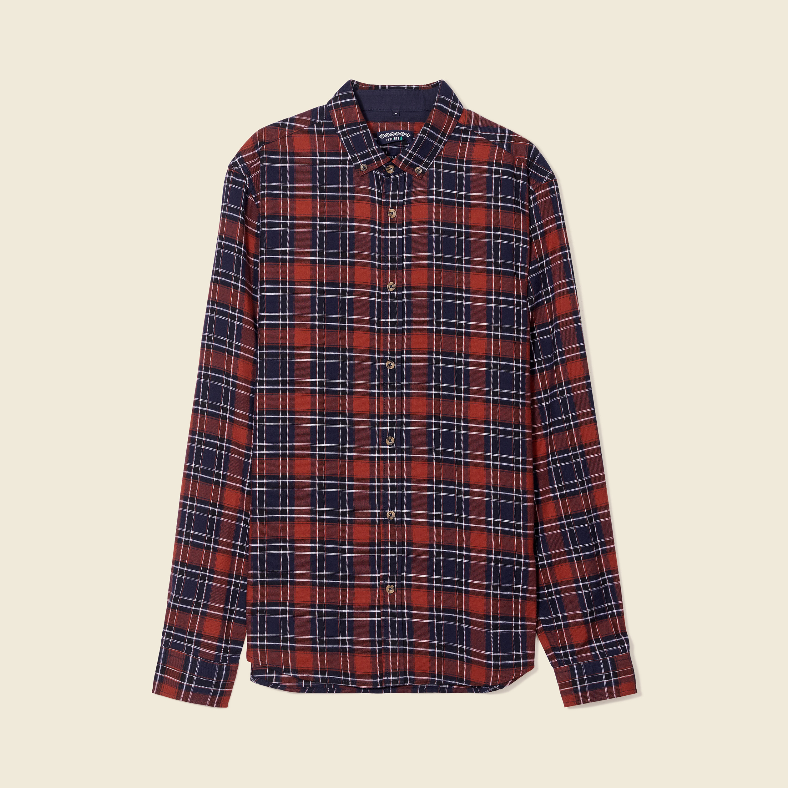Chemise éco-responsable marron cognac homme