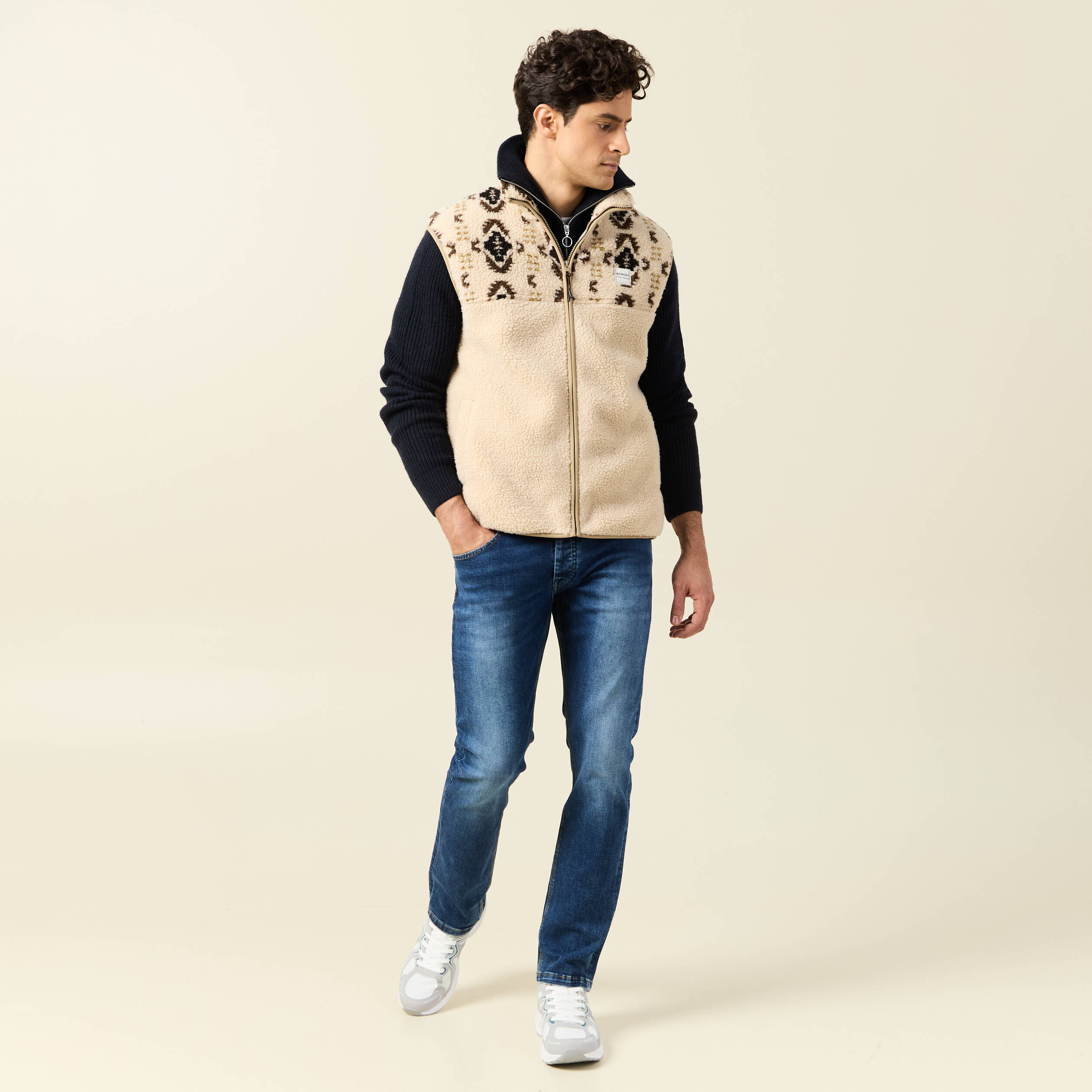 Jeans straight éco-responsable denim stone homme