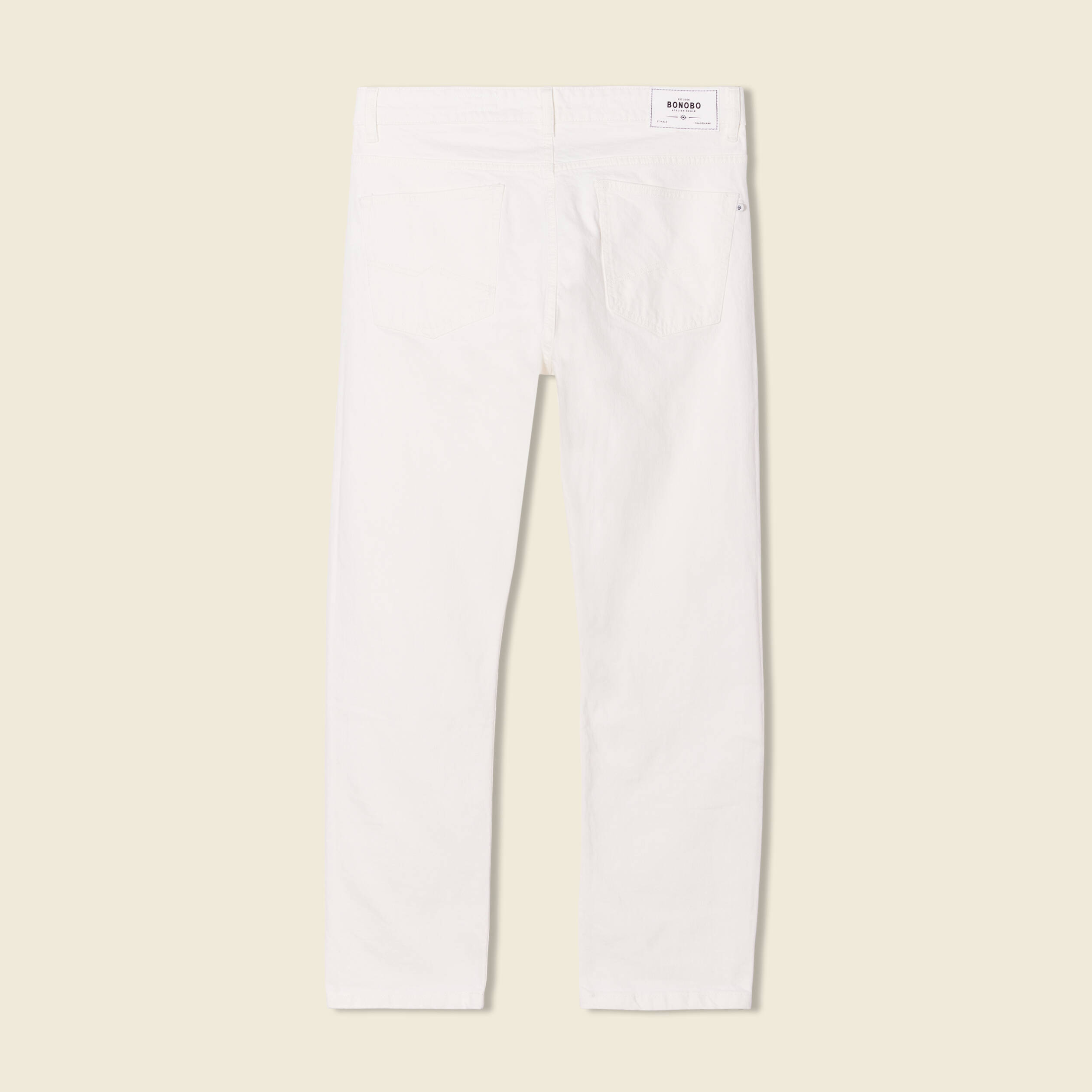 jeans straight 5 poches denim blanc homme Jeans straight 5 poches denim blanc homme