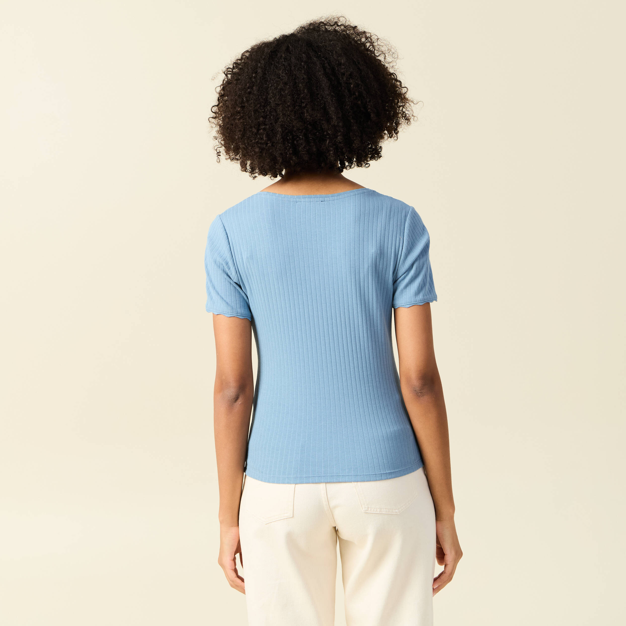 T-Shirt Femme Wayleb - Manches Courtes, Col Rond - Coton Élégant Et Confortable